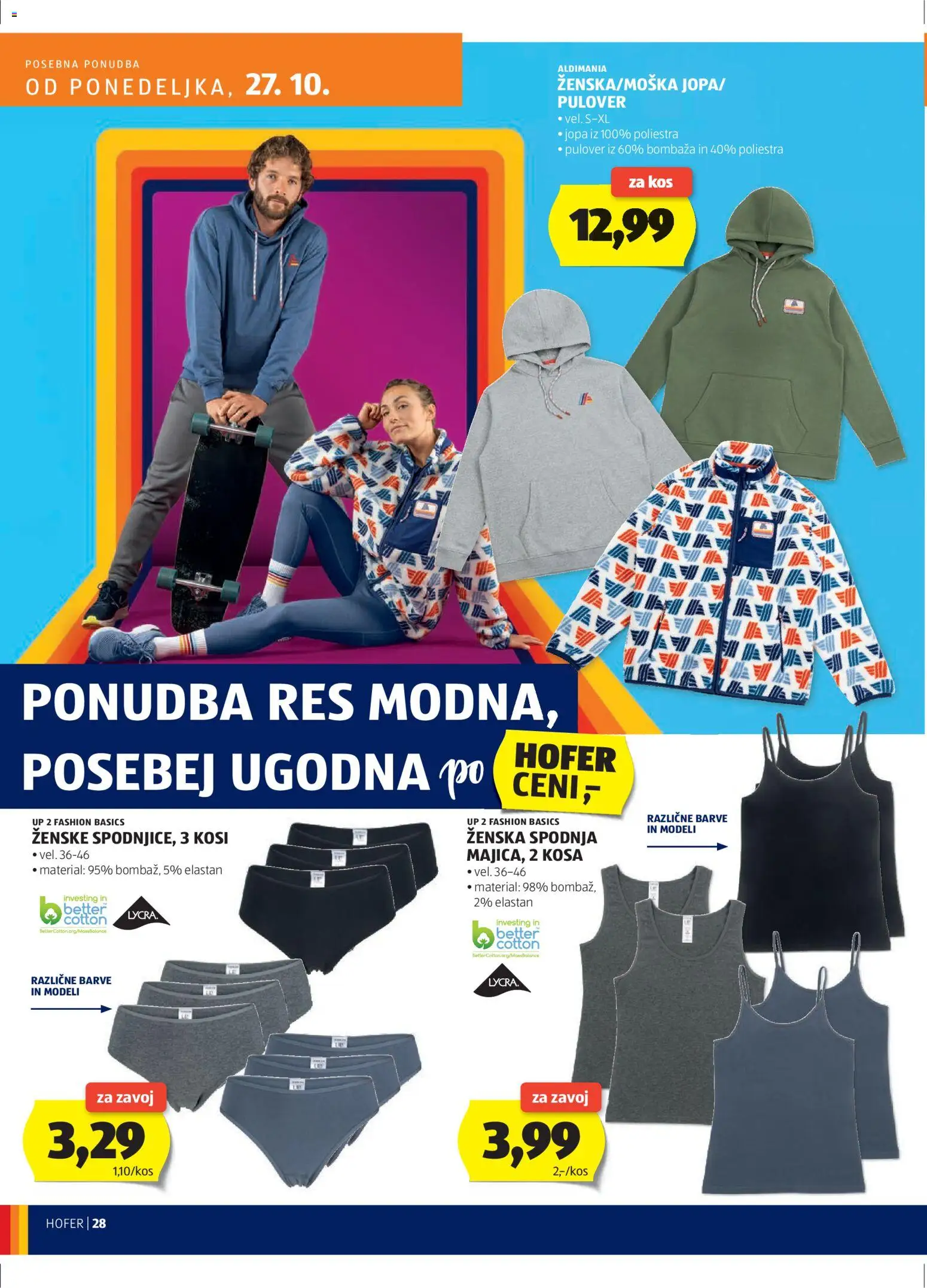 Novi Hofer katalog ponudbe – veljaven od 23.10.2025 | Stran: 28 | Izdelki: Kos, Pulover
