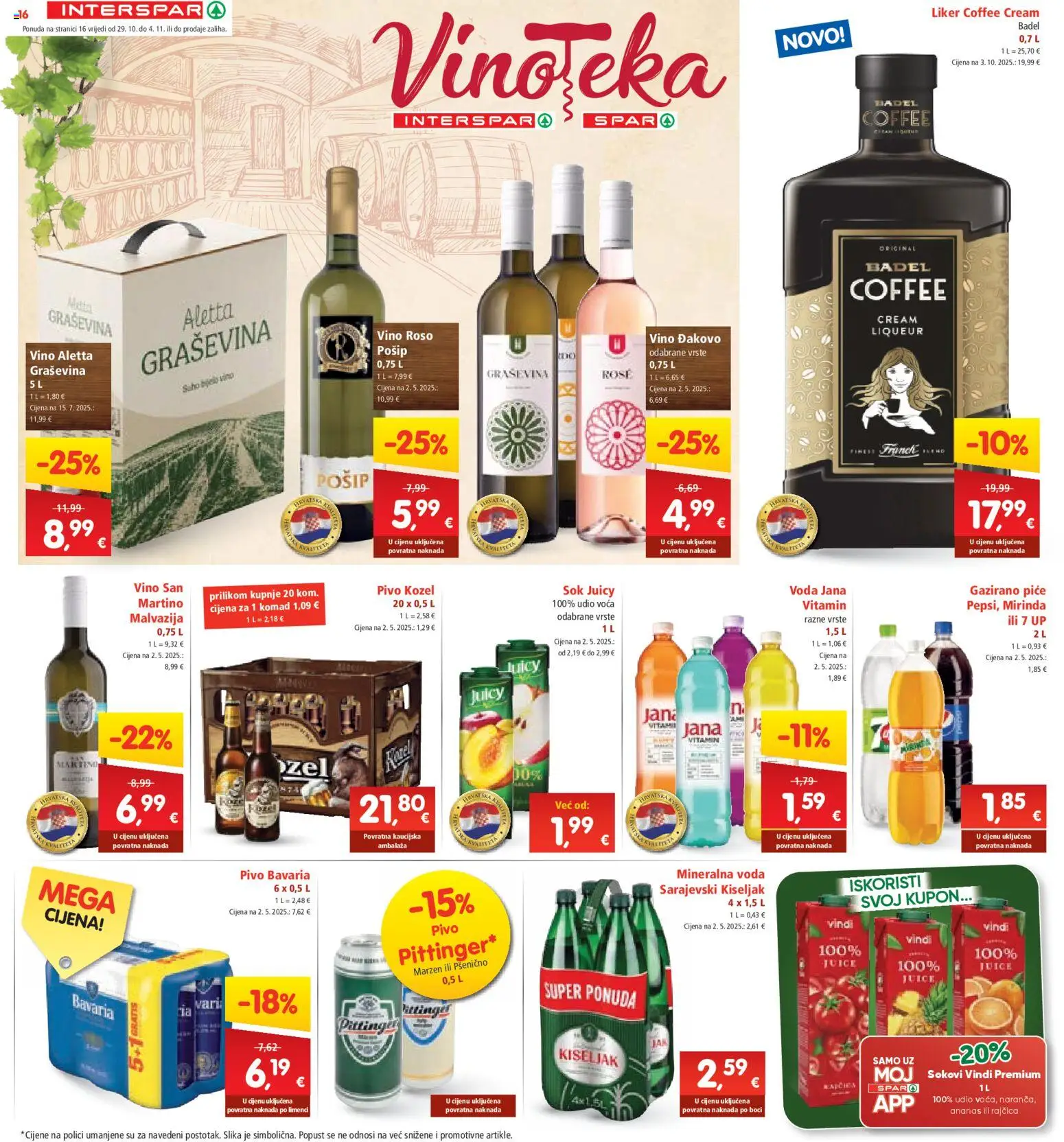 Interspar katalog | vrijedi od 29.10.2025 | Stranica: 16 | Proizvodi: Kozel, Bijelo vino, Pivo, Rajčica