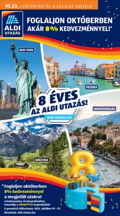 Aldi - Utazás katalógus - amely érvényes a következő dátumtól: 23.10.2025