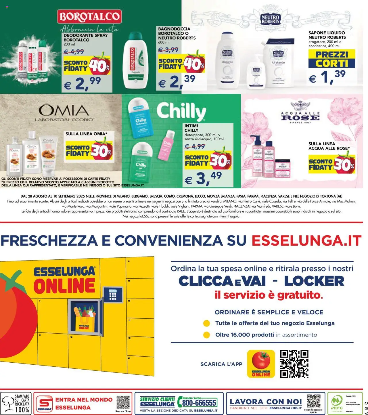 Volantino Esselunga S del 28.08.2025 | Pagina: 26 | Prodotti: Sapone, Deodorante, Acqua