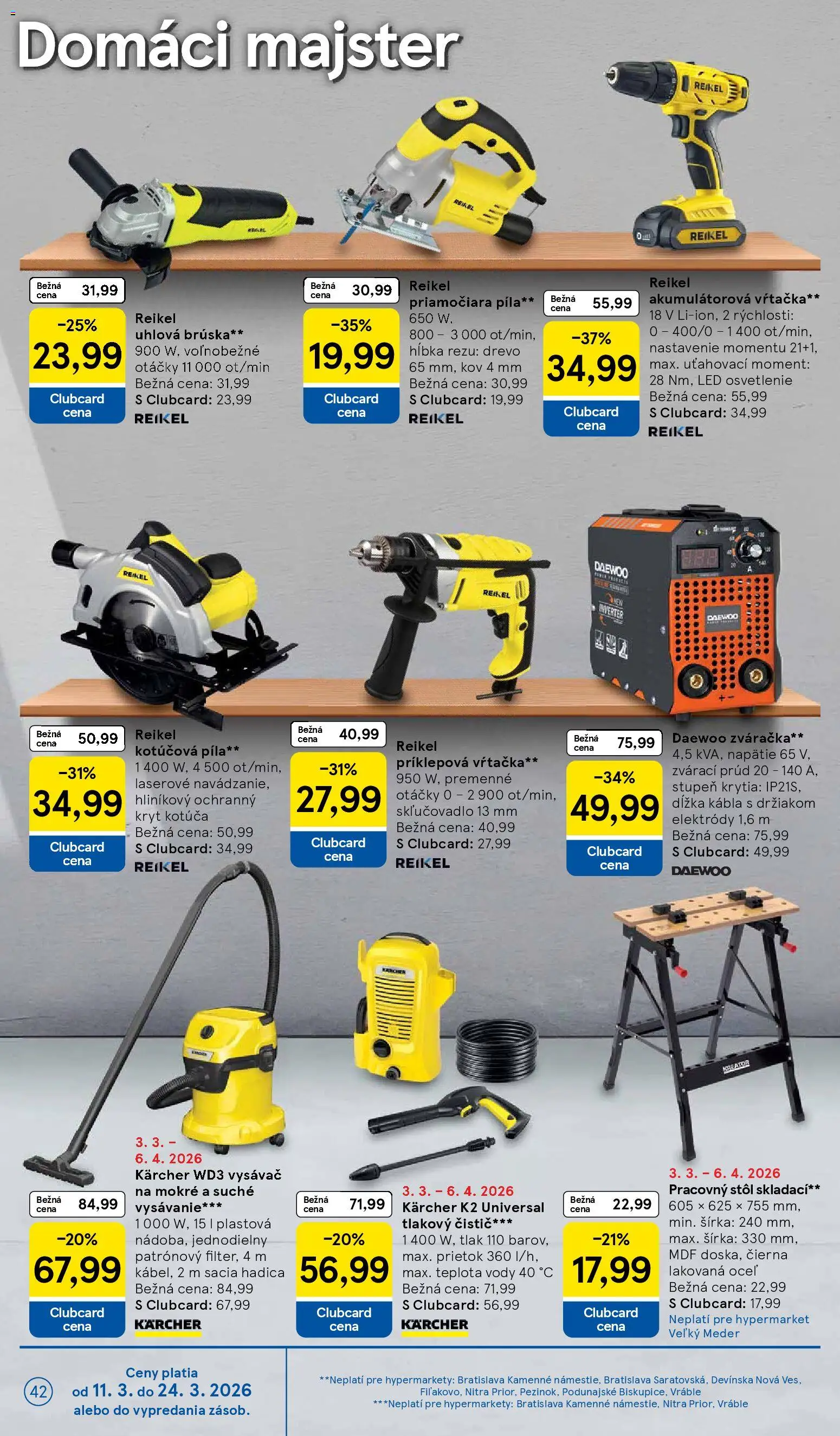 Nové Tesco akcie – leták je platný od 11.03.2026 | Strana: 42 | Produkty: Led osvetlenie, Osvetlenie, Pracovný stôl, Stôl