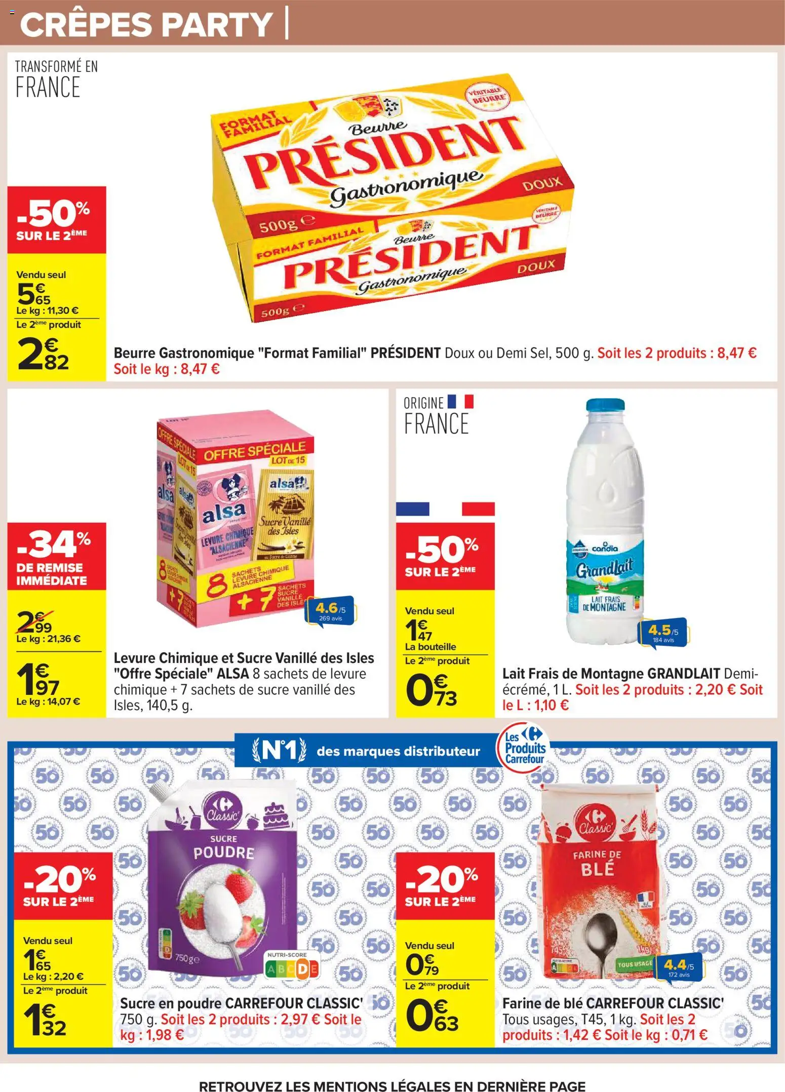 {H1} | Page: 9 | Produits: Poudre, Sucre en poudre, Lait, Beurre