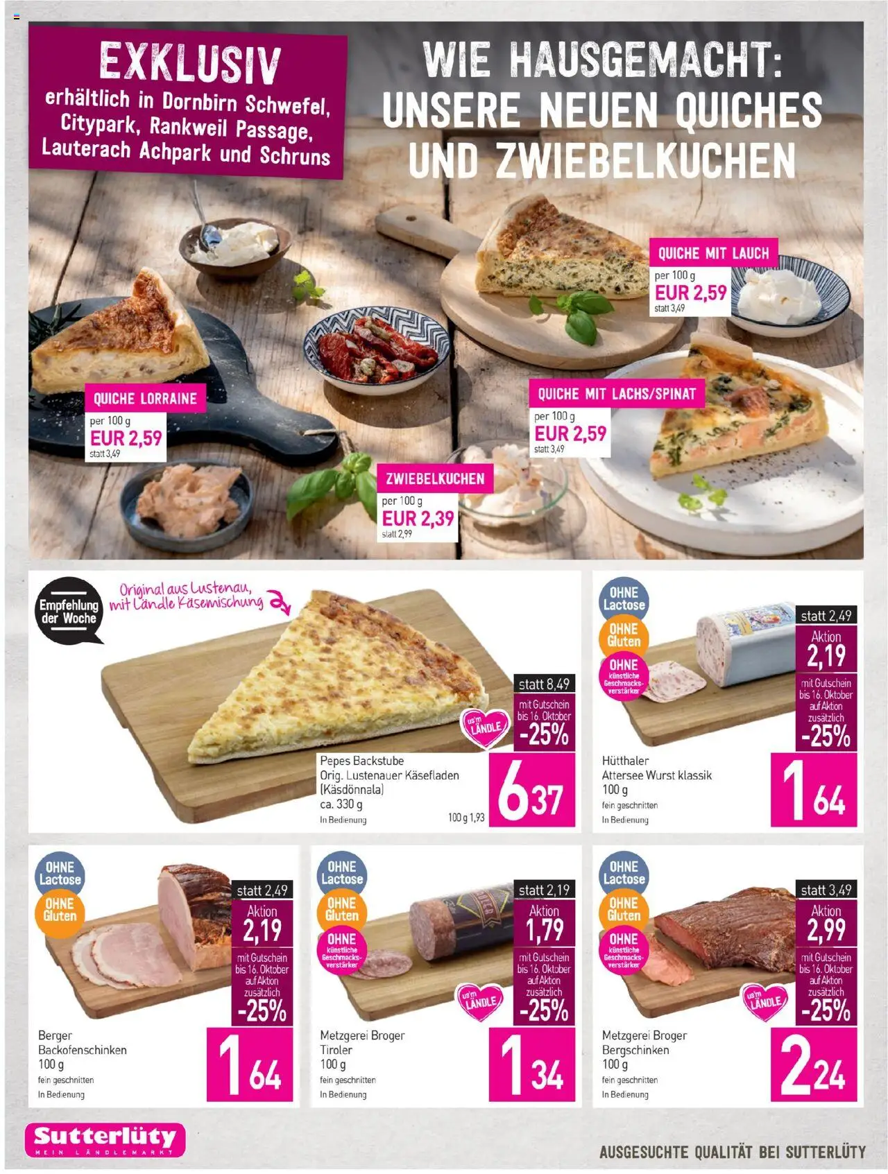Sutterlüty Flugblatt gültig ab 09.10.2025 | Seite: 10 | Produkte: Wurst
