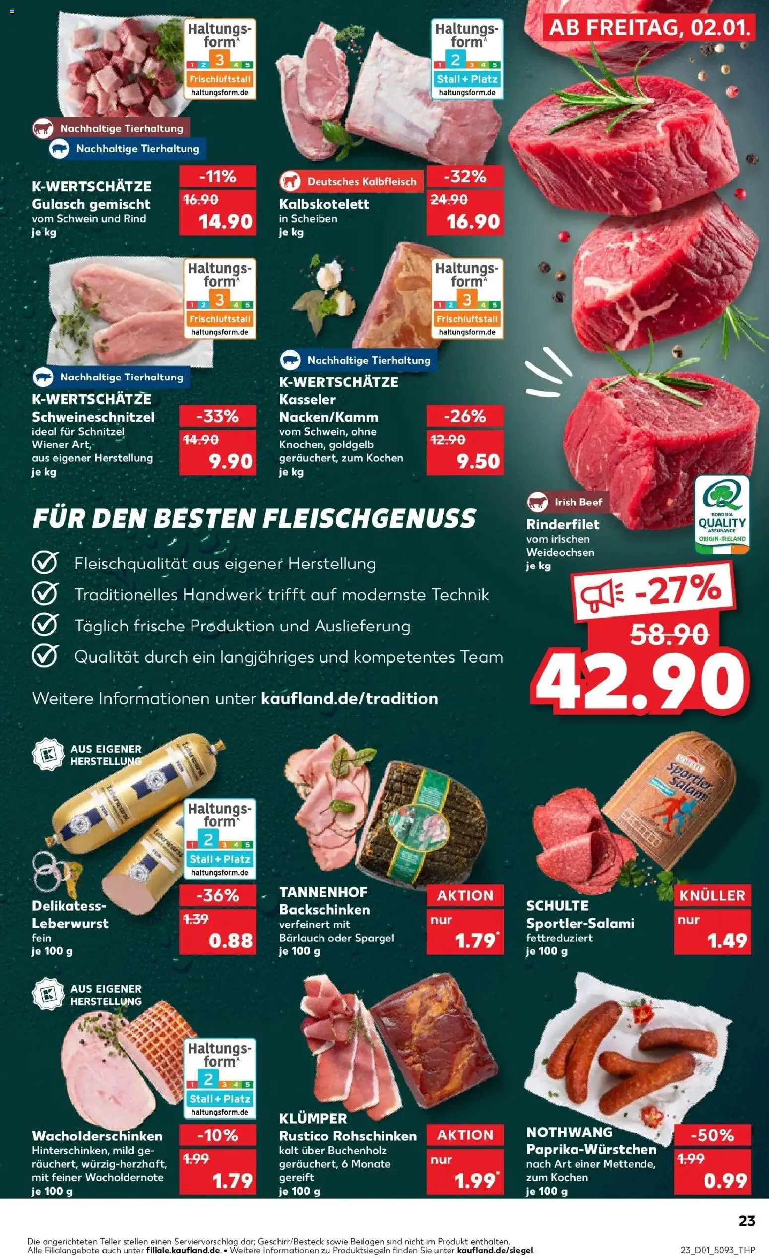 Kaufland prospekt Hermeskeil	 – gültig ab 02.01.2026 | Seite: 23 | Produkte: Spargel, Schnitzel, Paprika, Gulasch