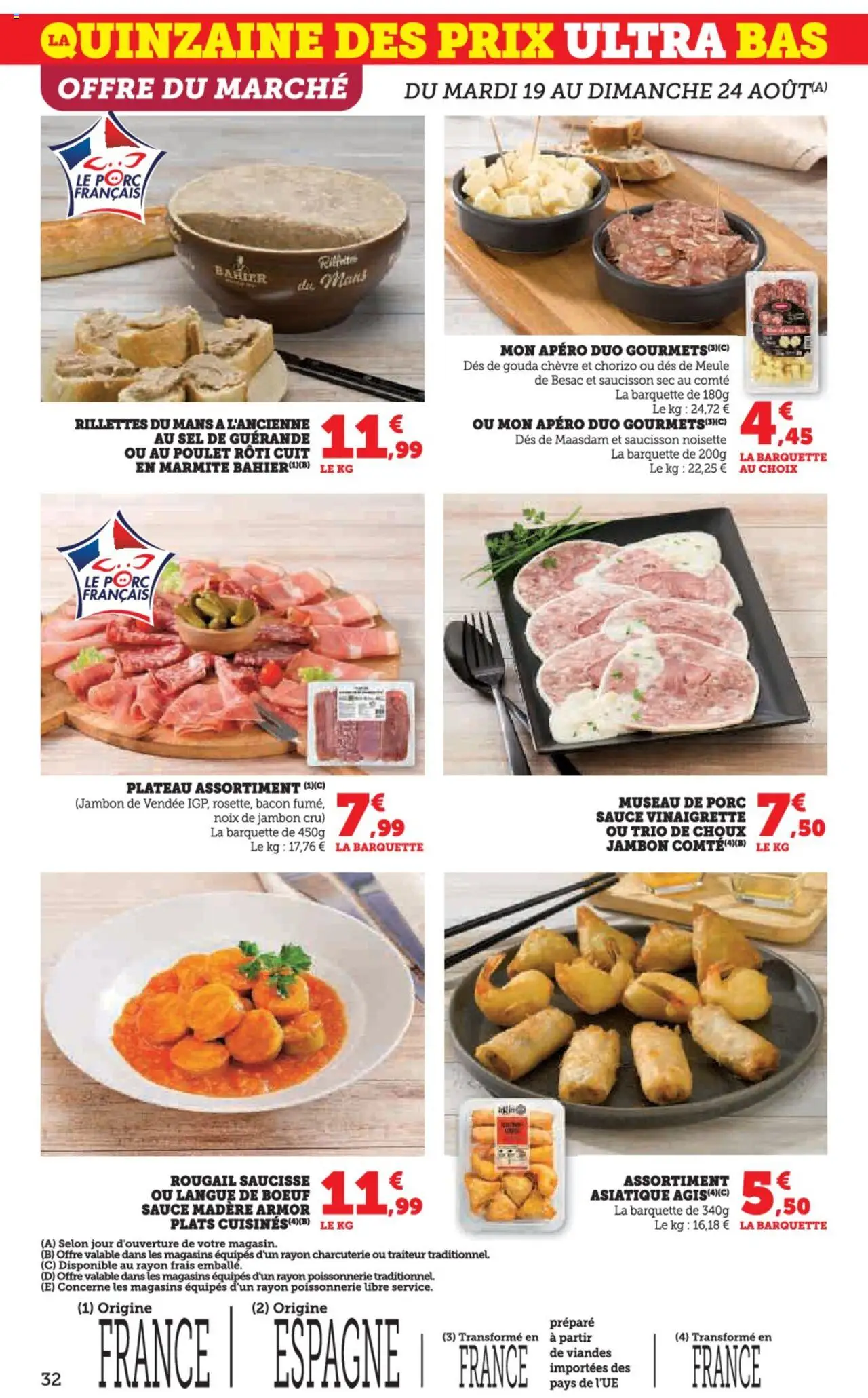  | Page: 32 | Produits: Jambon Cru, Plateau, Sel, Noix