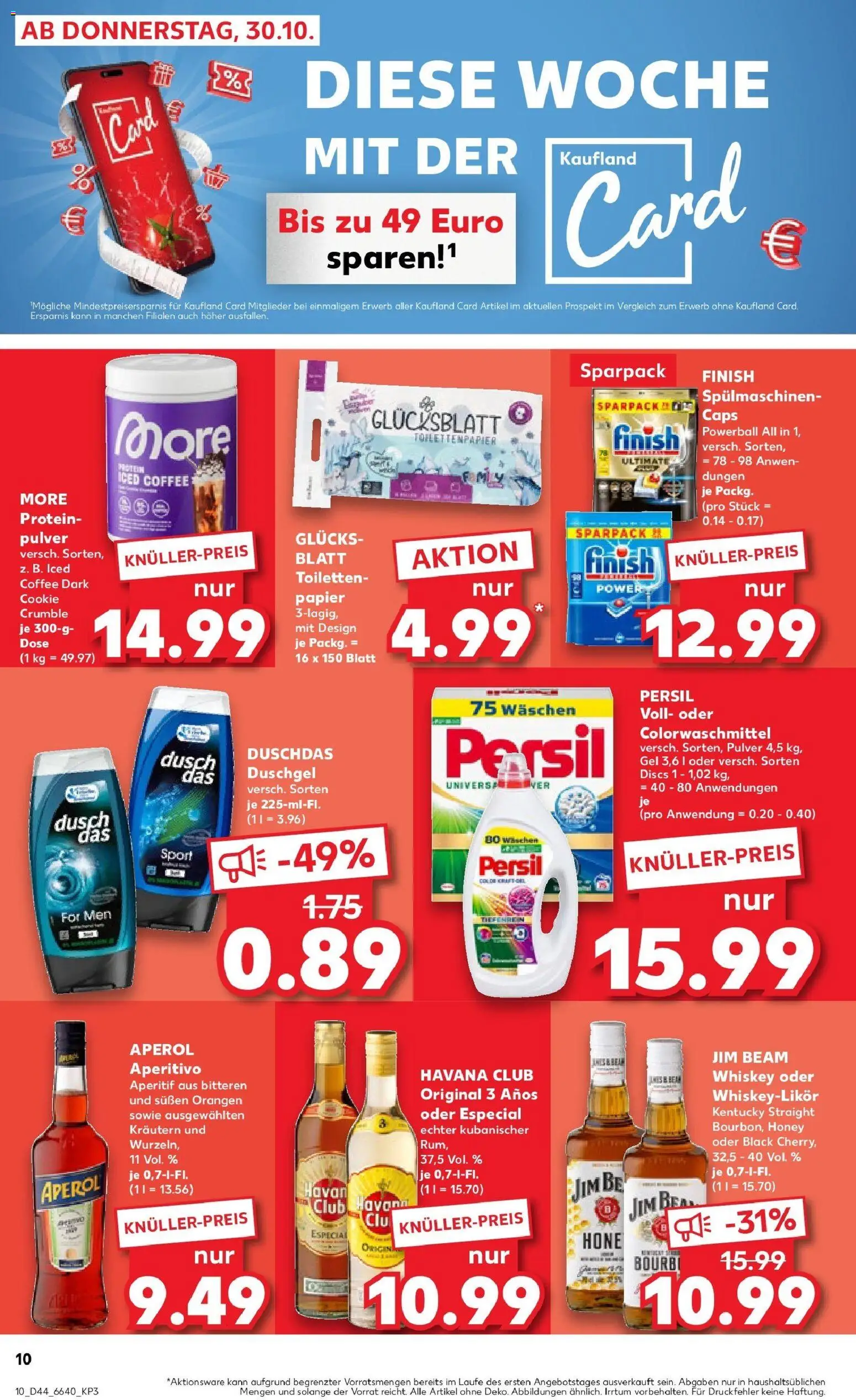 Kaufland prospekt Biberach An Der Riß	 – gültig ab 30.10.2025 | Seite: 10 | Produkte: Jim beam, Rum, Finish, Duschgel
