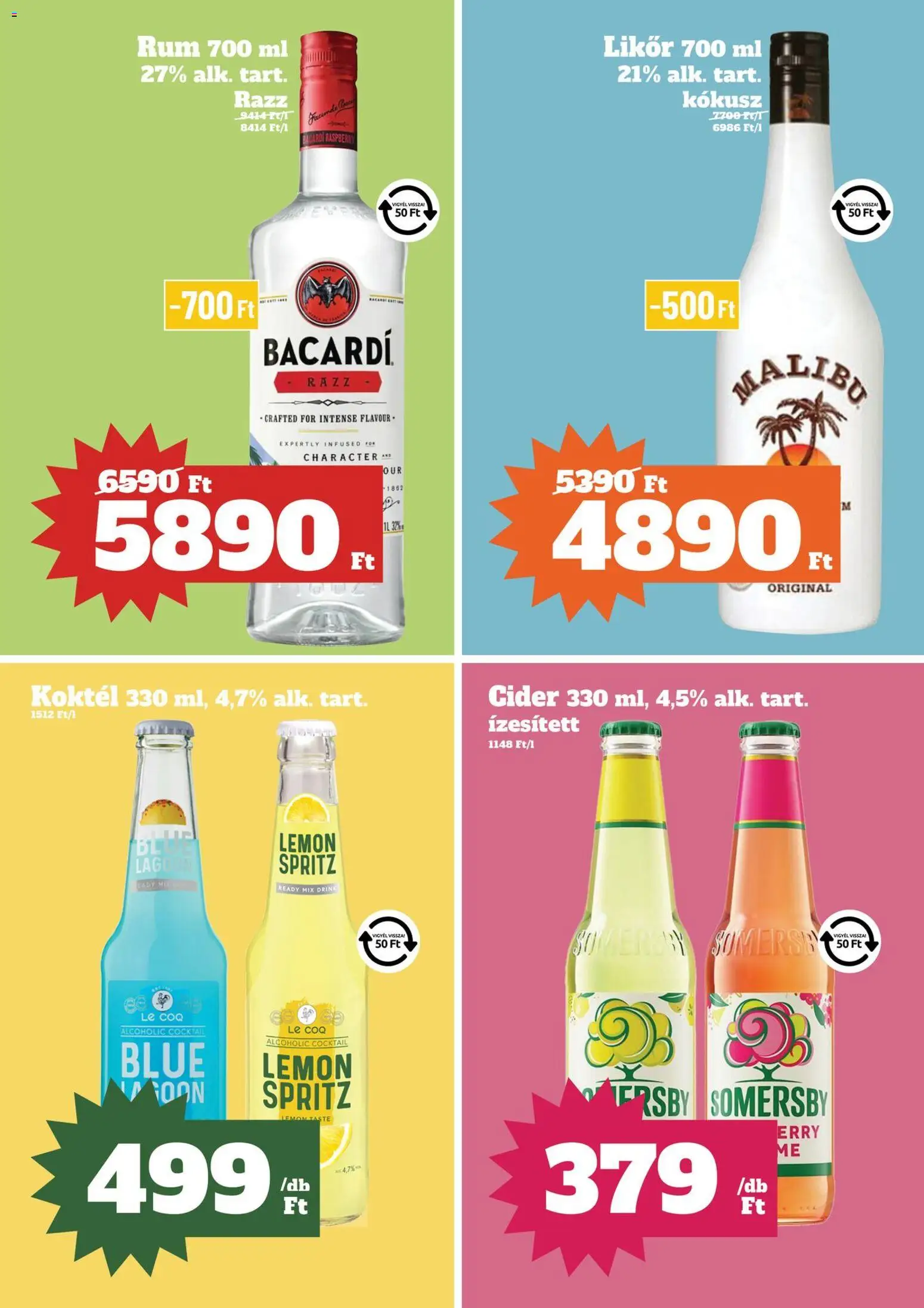 Family Diszkont akciós ujság - amely érvényes a következő dátumtól: 09.04.2026 | Oldal: 15 | Termékek: Kokusz, Rum, Cider, Likőr