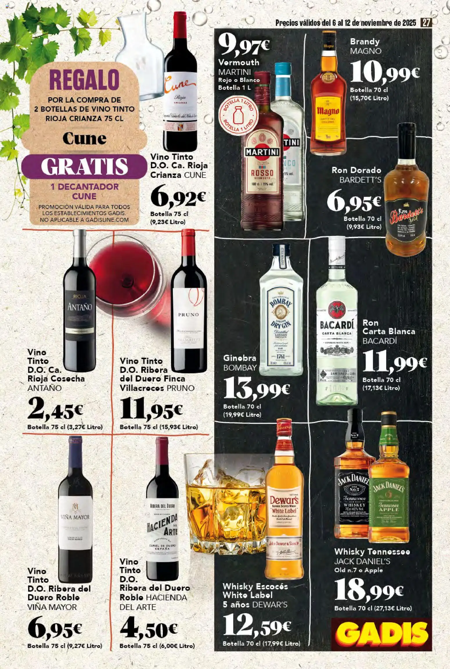 Gadis - folleto │ válido desde el 06.11.2025 | Página: 27 | Productos: Ron, Vino, Apple, Μαύρο πιπέρι