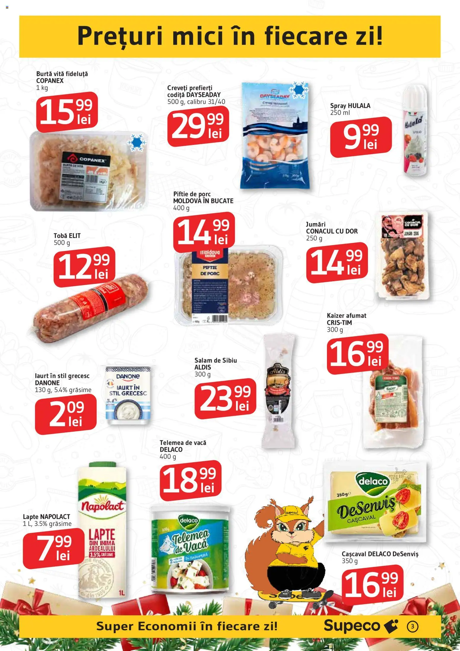 Noul catalog Supeco – valabil de la 11.12.2025 | Pagină: 3 | Produse: Light Kedi Konservesi, Lapte, Iaurt, Salam