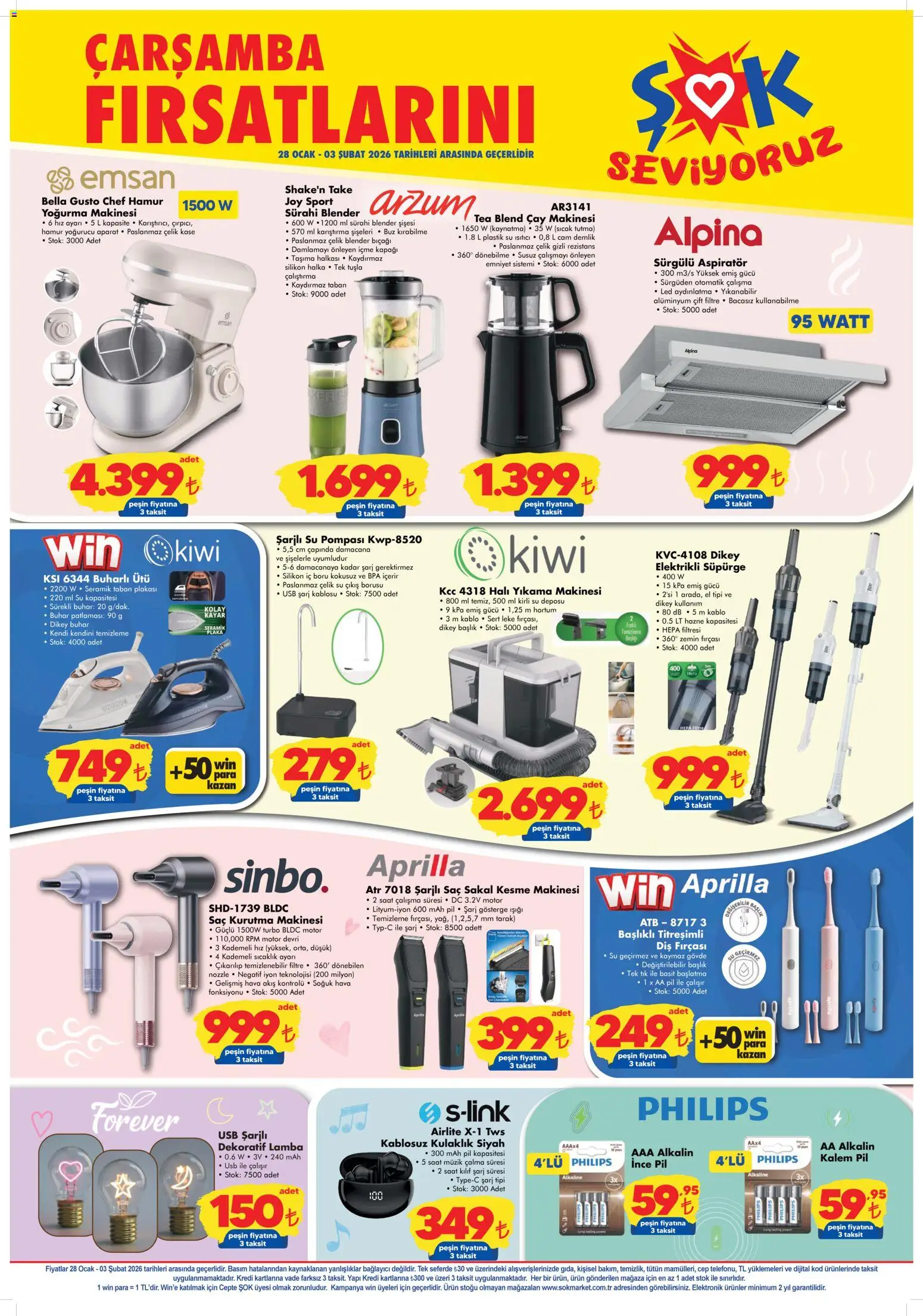 Şok Market Katalog - 28.01.2026 tarihinden itibaren geçerlidir | Sayfa: 3 | Ürünler: Kaşe, Pil, Çay, Ütü