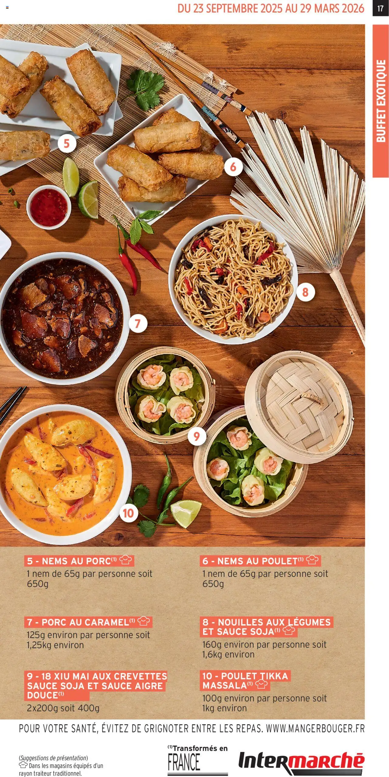 {H1} | Page: 17 | Produits: Crevettes, Buffet, Porc, Nouilles