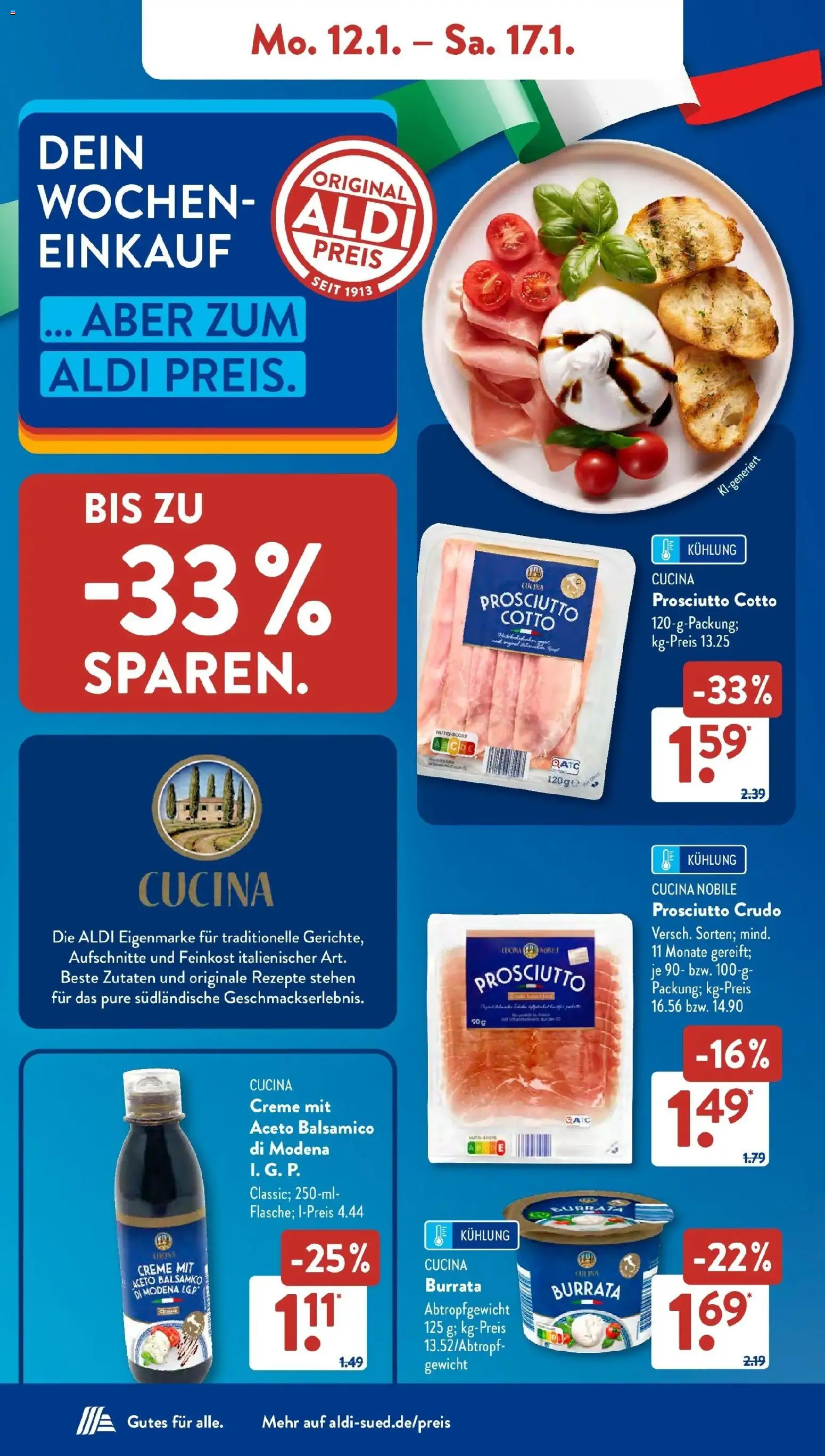 Aldi Süd - Aldi Süd: Wochenangebote – gültig ab 11.01.2026 | Seite: 8 | Produkte: Gewicht, Balsamico, Creme, Burrata