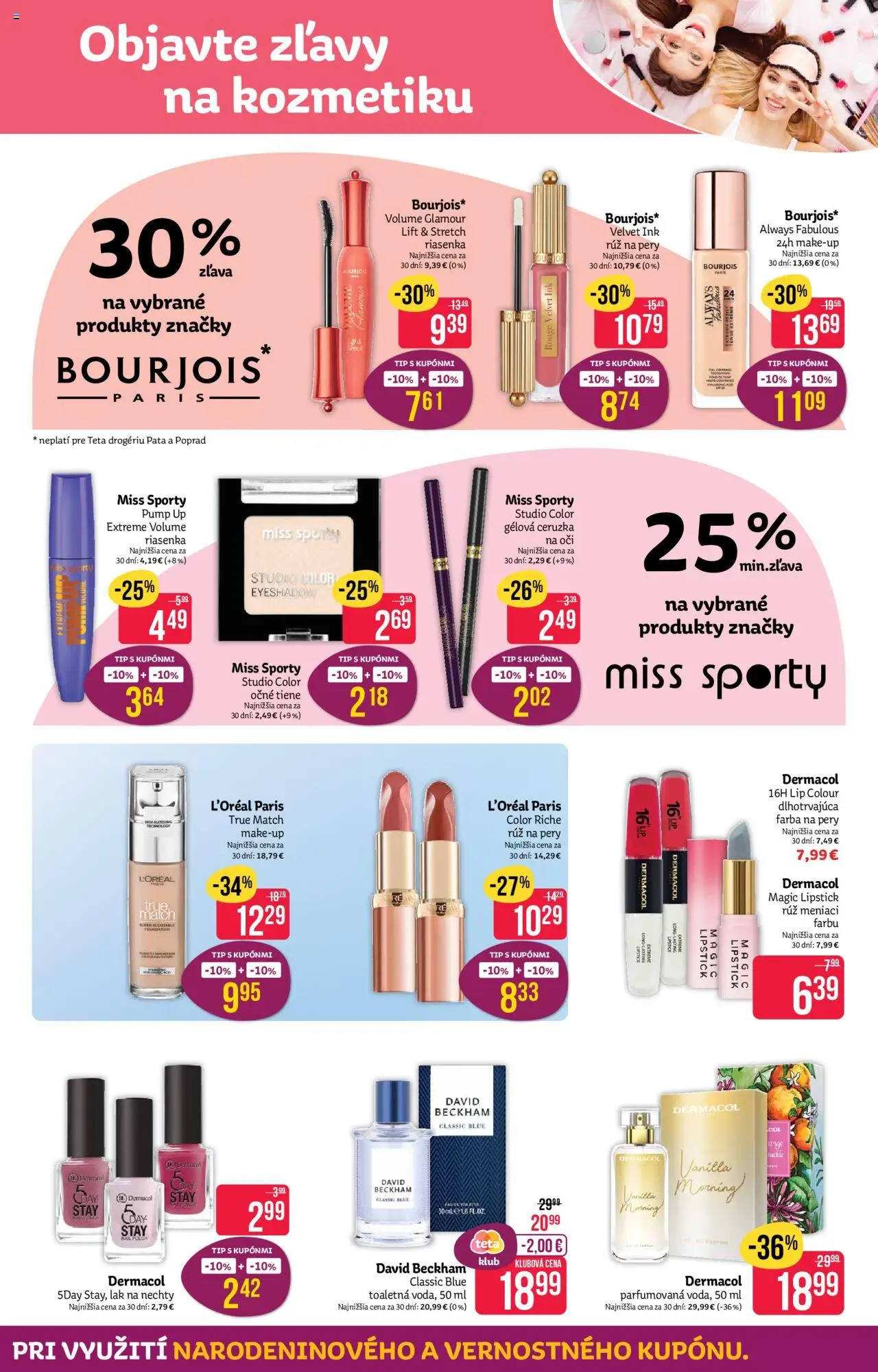 Nové Teta drogerie akcie – leták je platný od 29.09.2025 | Strana: 3 | Produkty: Očné tiene, Ceruzka na oči, Rúž na pery, Ceruzka