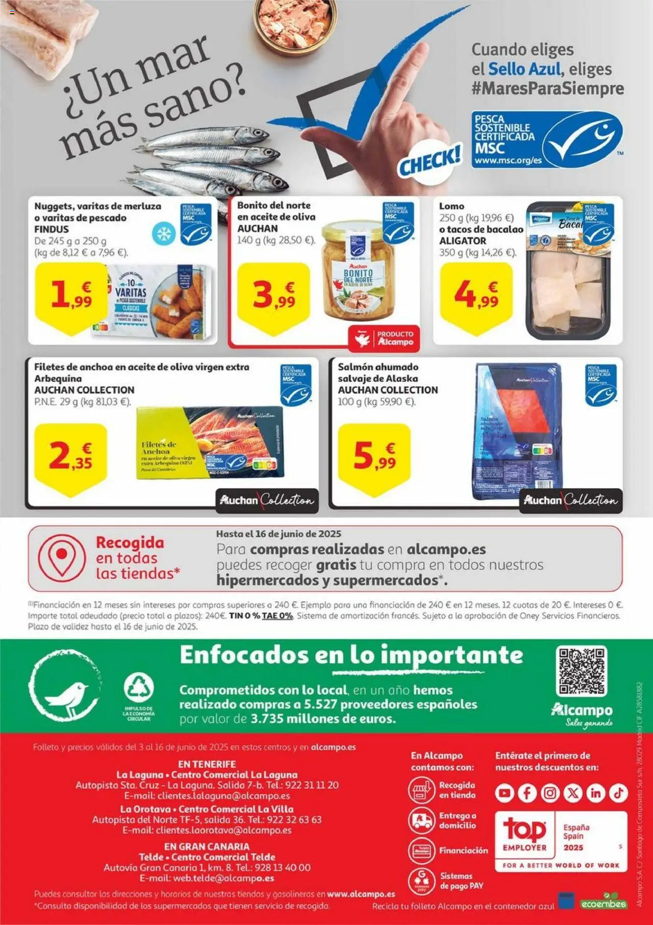 Alcampo - Aniversario │ válido desde el 03.06.2025 | Página: 48 | Productos: Aceite de oliva, Aceite de oliva virgen extra, Salmón ahumado, Anchoa