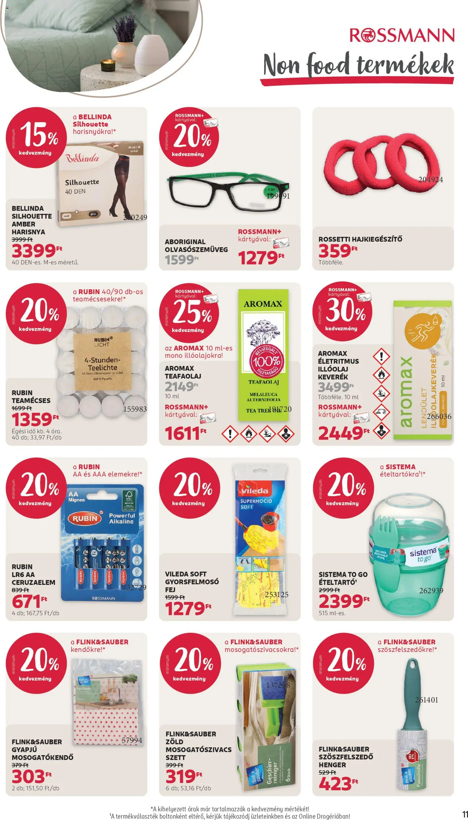 Rossmann akciós ujság - amely érvényes a következő dátumtól: 13.04.2026 | Oldal: 13 | Termékek: Teafaolaj, Ceruzaelem, Illóolaj, Teamécses