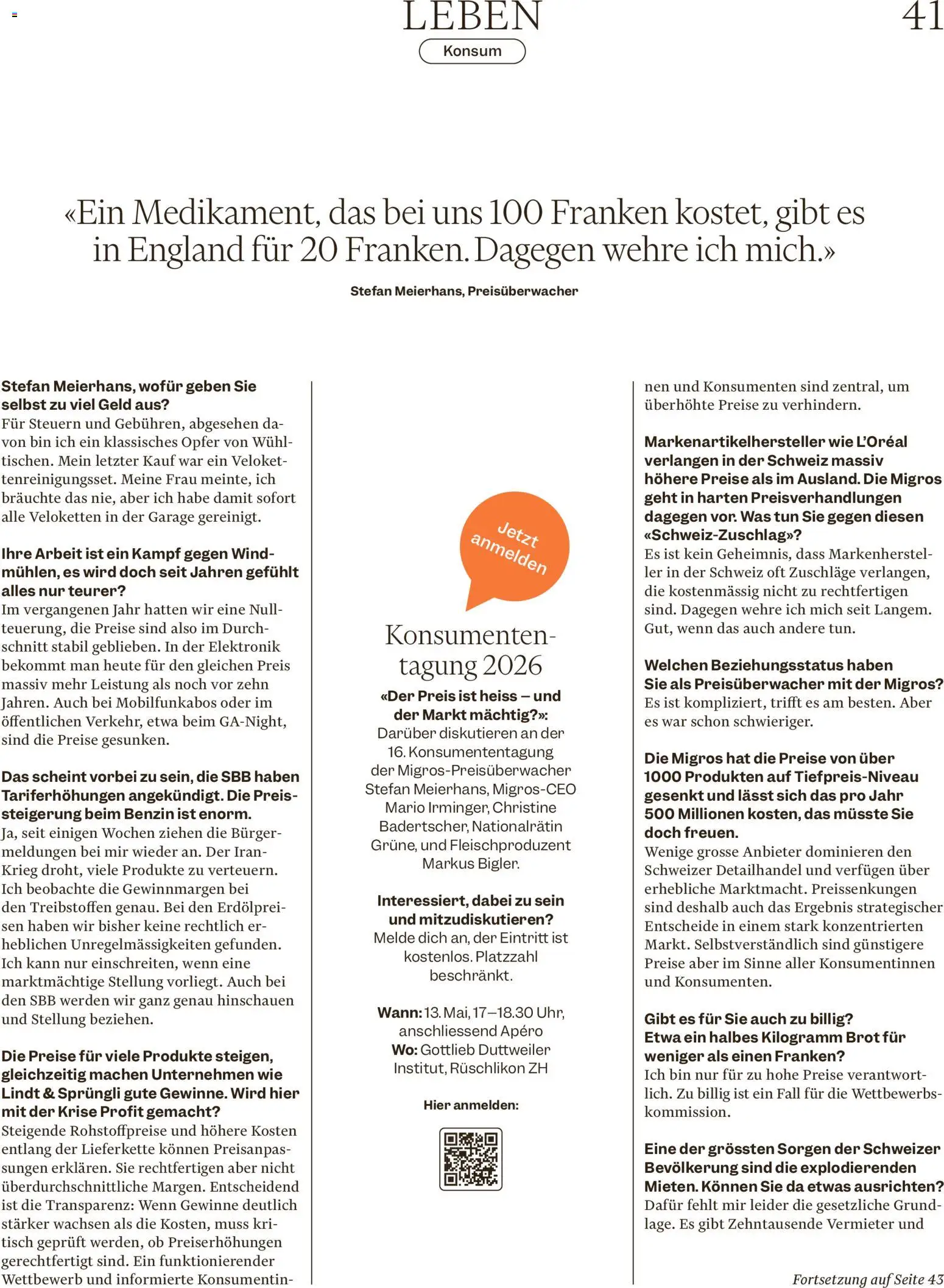 Migros aktionen – gültig ab 22.04.2026 | Seite: 41 | Produkte: Tisch, Burger, Brot, Fall