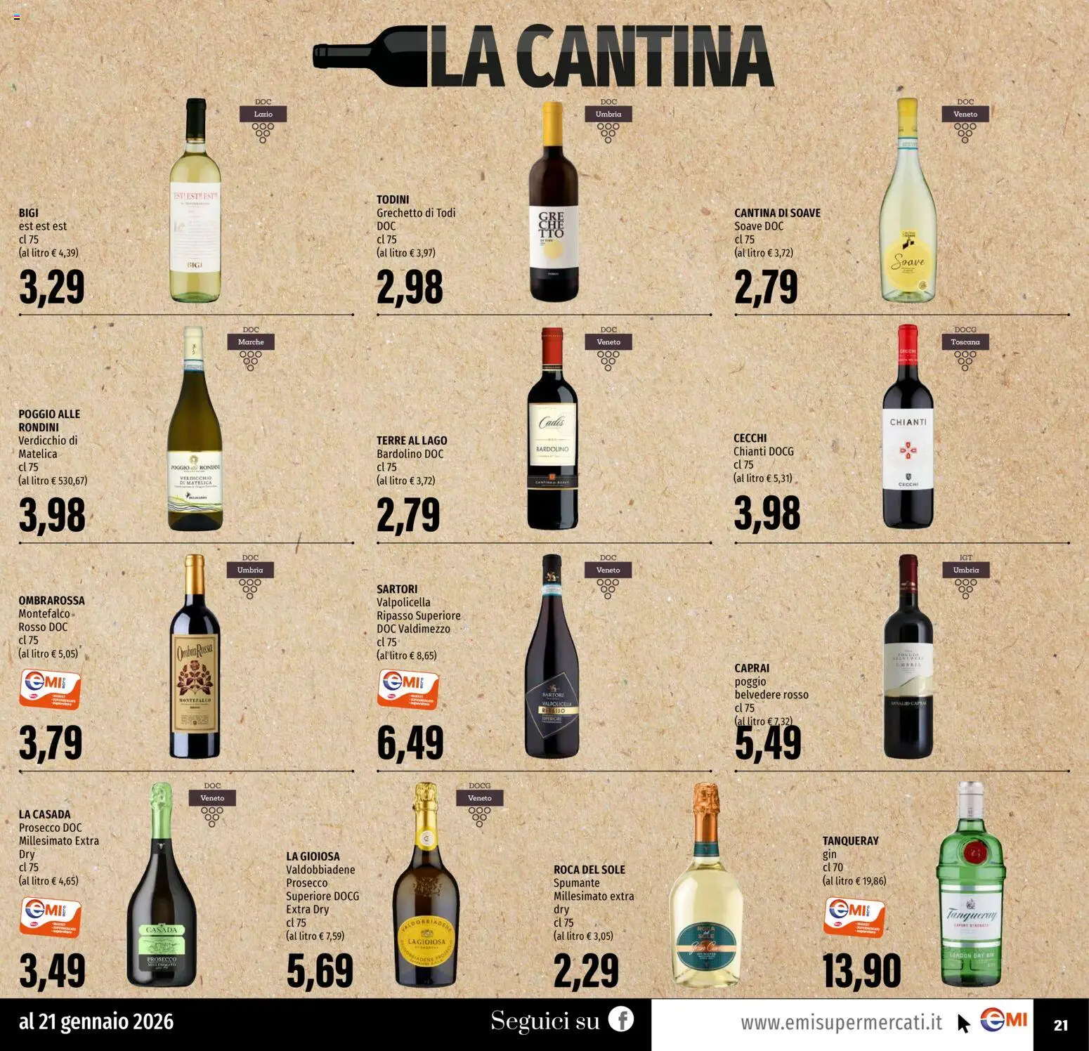 Volantino EMI del 08.01.2026 | Pagina: 21 | Prodotti: Prosecco, Spumante