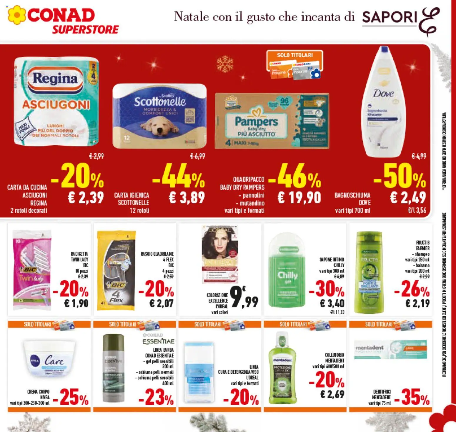 Volantino Conad del 15.12.2025 | Pagina: 41 | Prodotti: Sapone, Bagnoschiuma, Dentifricio, Pampers