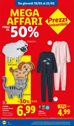 Anteprima del volantino Pigiama da bambini, Misure: 2-8 anni valido a partire dal 19.02.2026 | Pagina: 2 | Prodotti: Pigiama, Lampada