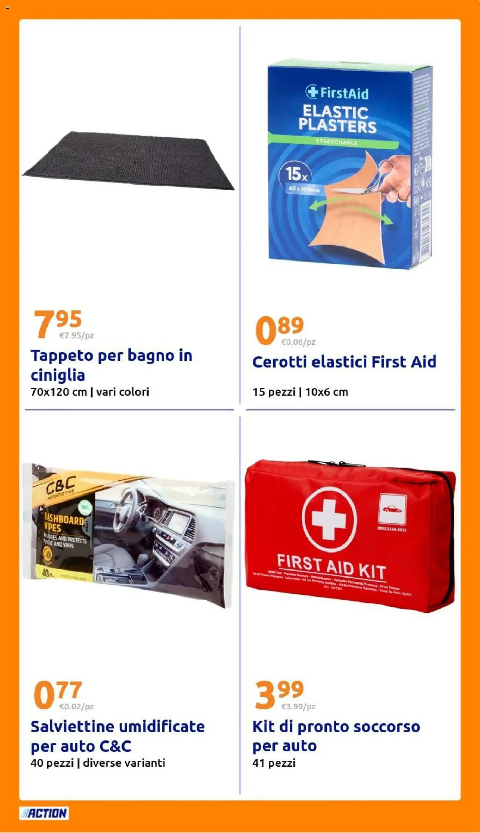 Volantino Action del 18.02.2026 | Pagina: 19 | Prodotti: Cerotti, Bagno, Tappeto, Elastici