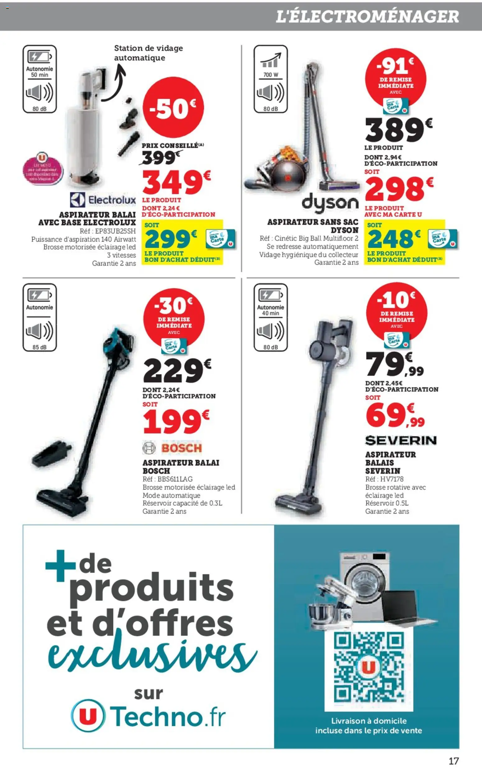 {H1} | Page: 17 | Produits: Aspirateur, Brosse rotative, Brosse, Balai