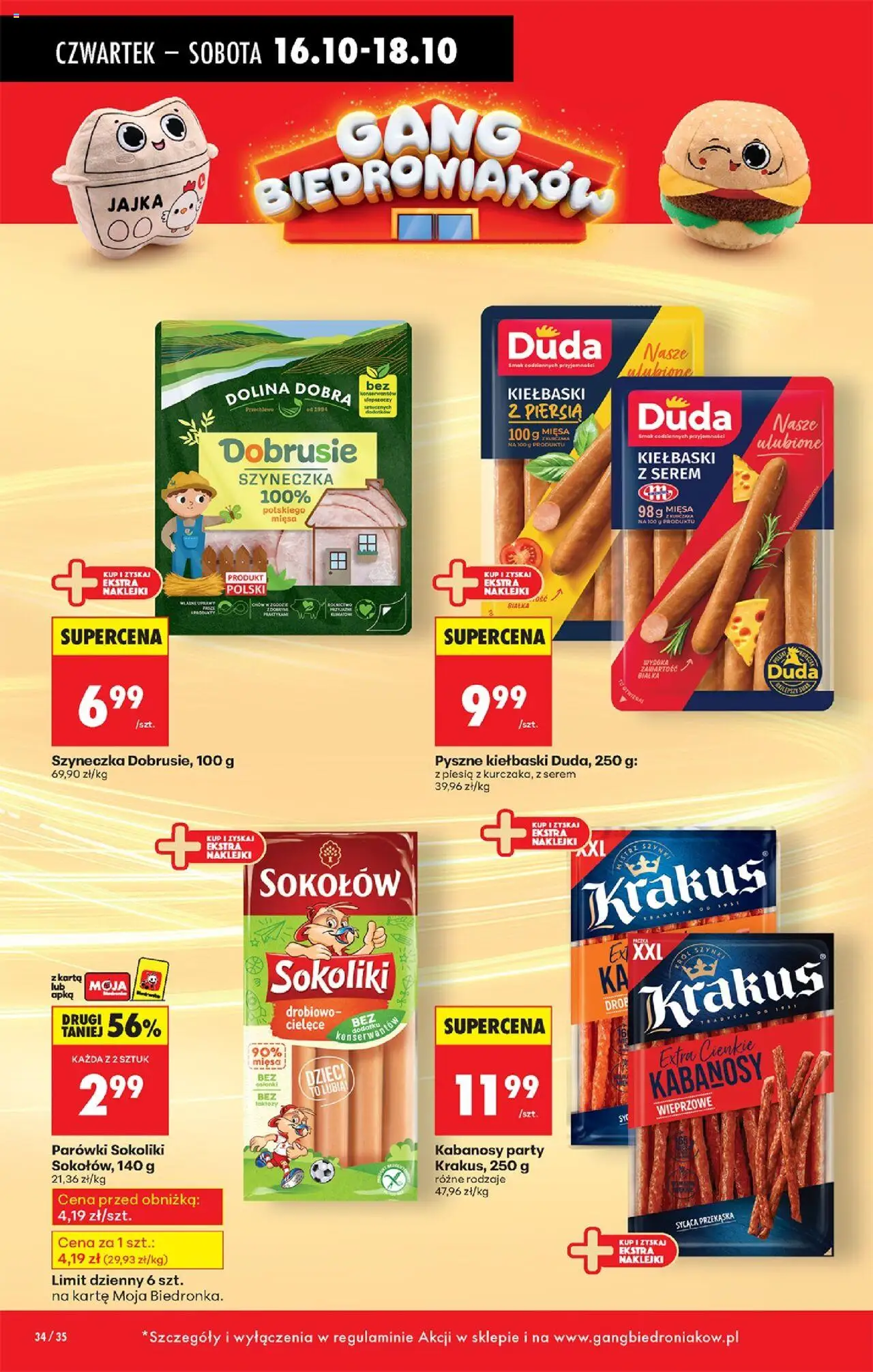 Biedronka gazetka - Oferta w tym tygodniu od 16.10.2025 | Strona: 40 | Produkty: Karta, Kabanosy, Naklejki, Jajka