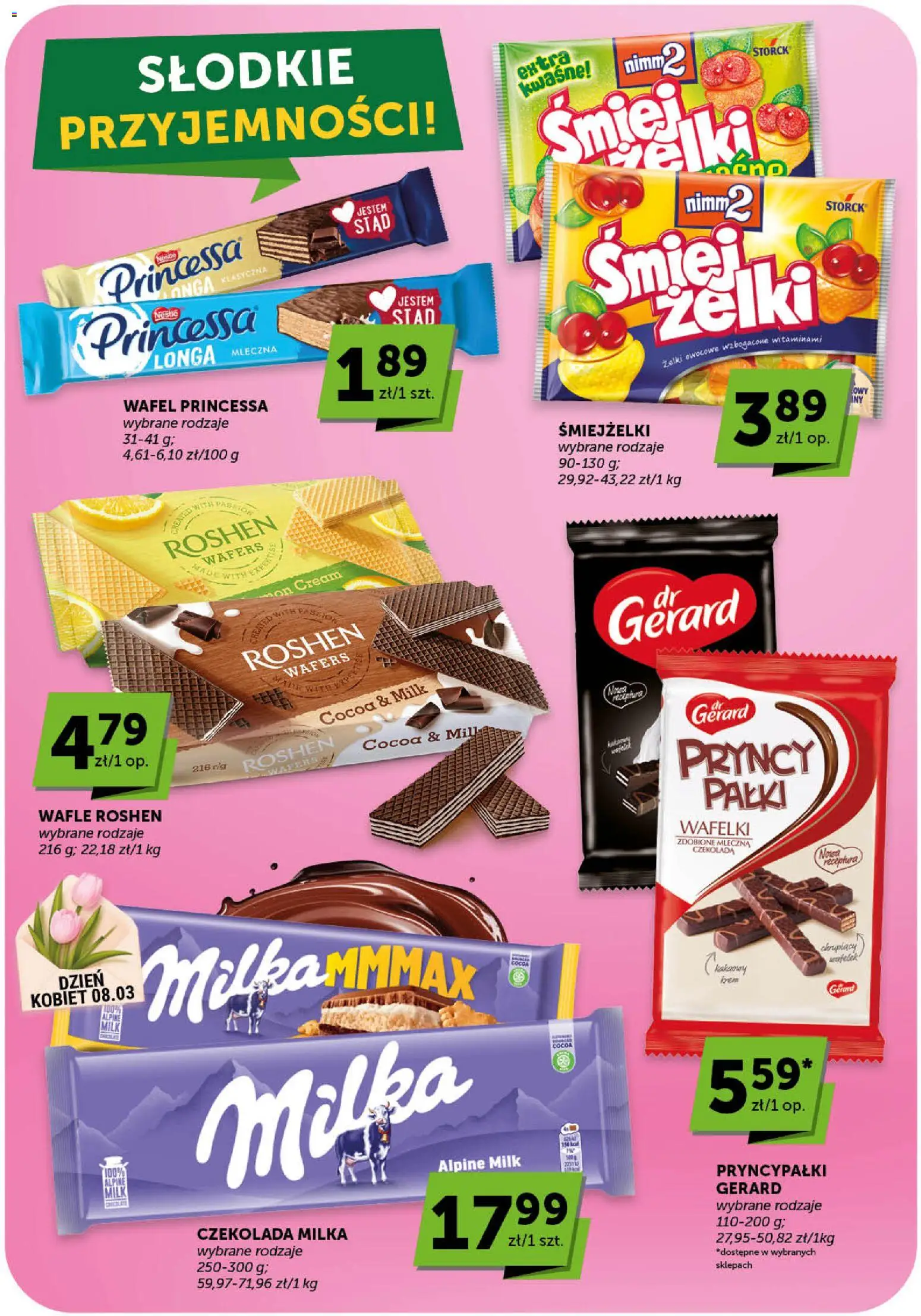 Groszek gazetka od 05.03.2026 | Strona: 24 | Produkty: Wafle, Czekolada milka, Wafelki, Żelki