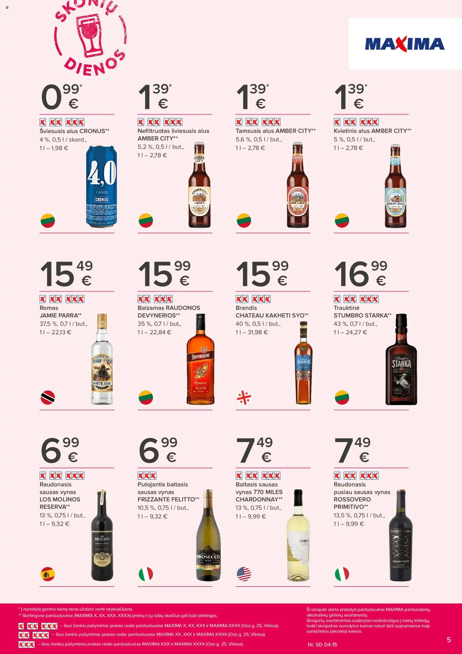 MAXIMA akcijos nuo 02.04.2026 | Puslapis: 5 | Prekių: Balzamas, Vynas, Alus