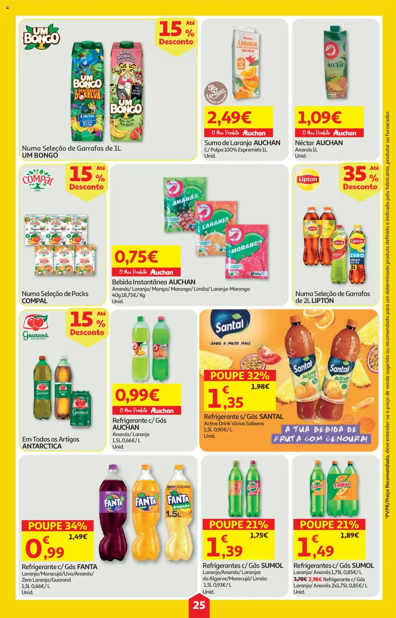 Auchan folheto │ válido de 16.10.2025 | Página: 25 | Produtos: Fanta, Laranjas, Cenoura, Bebida