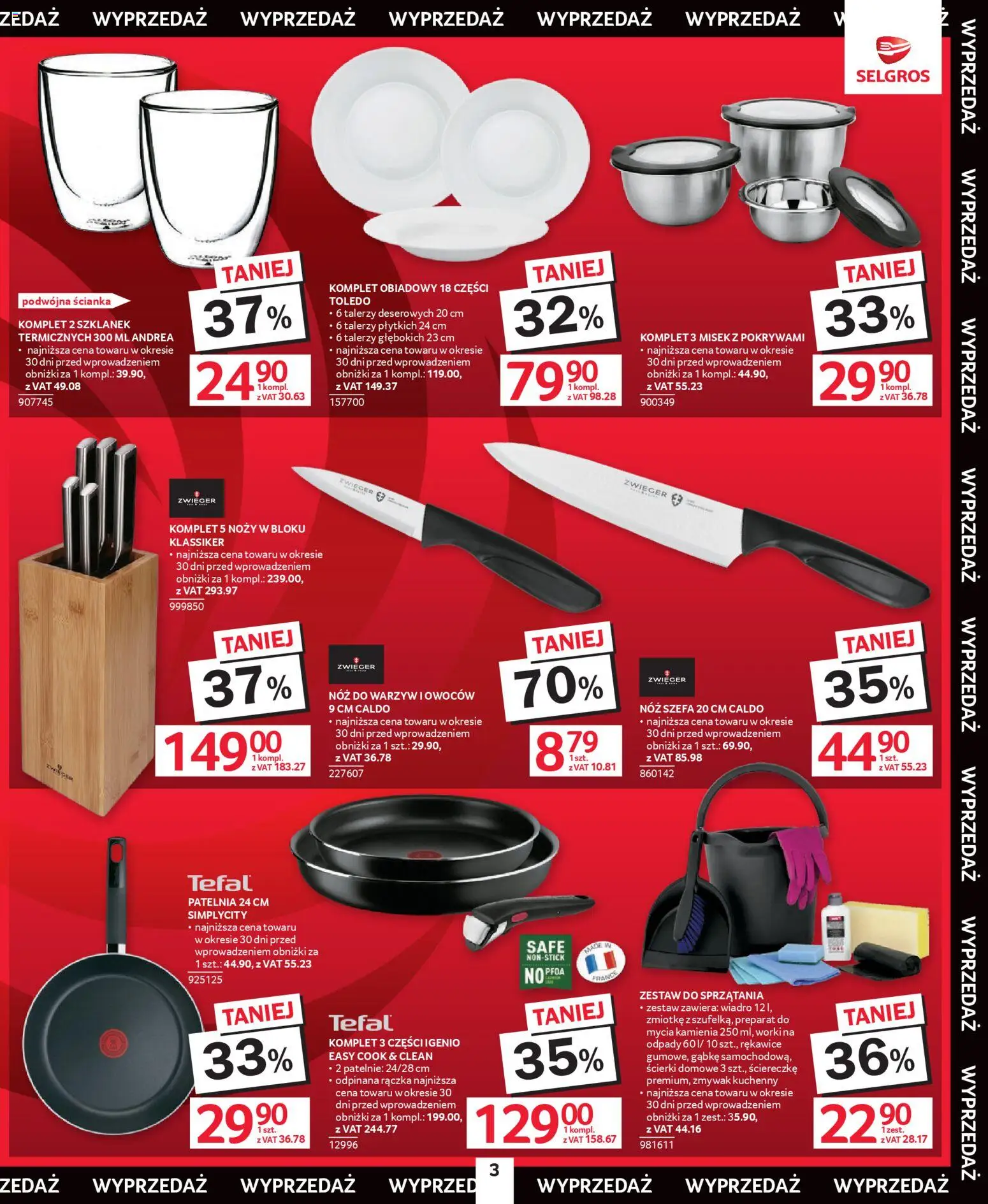 Selgros cash&carry Gazetka - Świąteczna Wyprzedaż od 08.01.2026 | Strona: 3 | Produkty: Patelnie, Patelnia