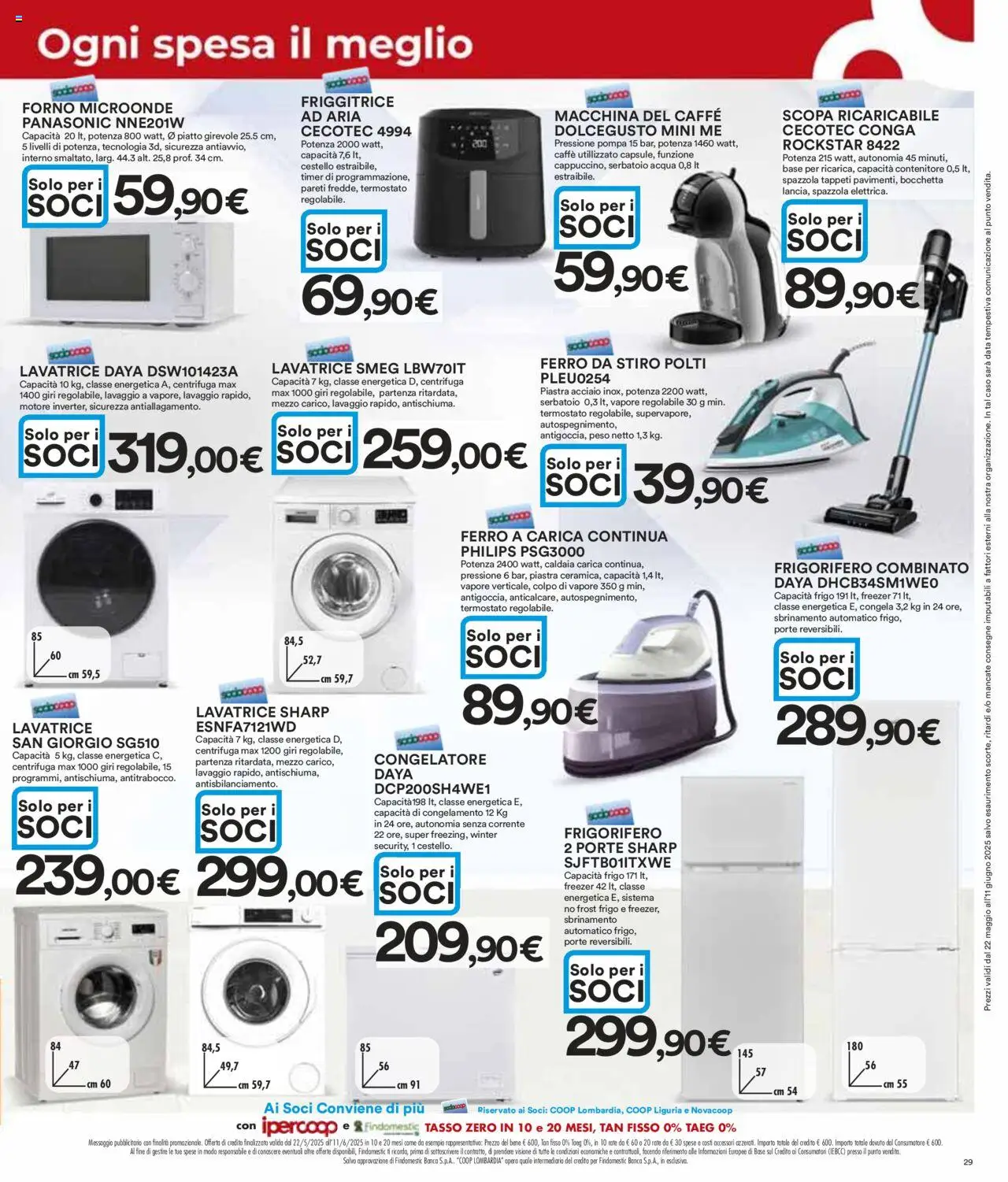 Volantino Ipercoop del 22.05.2025 | Pagina: 29 | Prodotti: Freezer, Data, Friggitrice, Frigorifero combinato