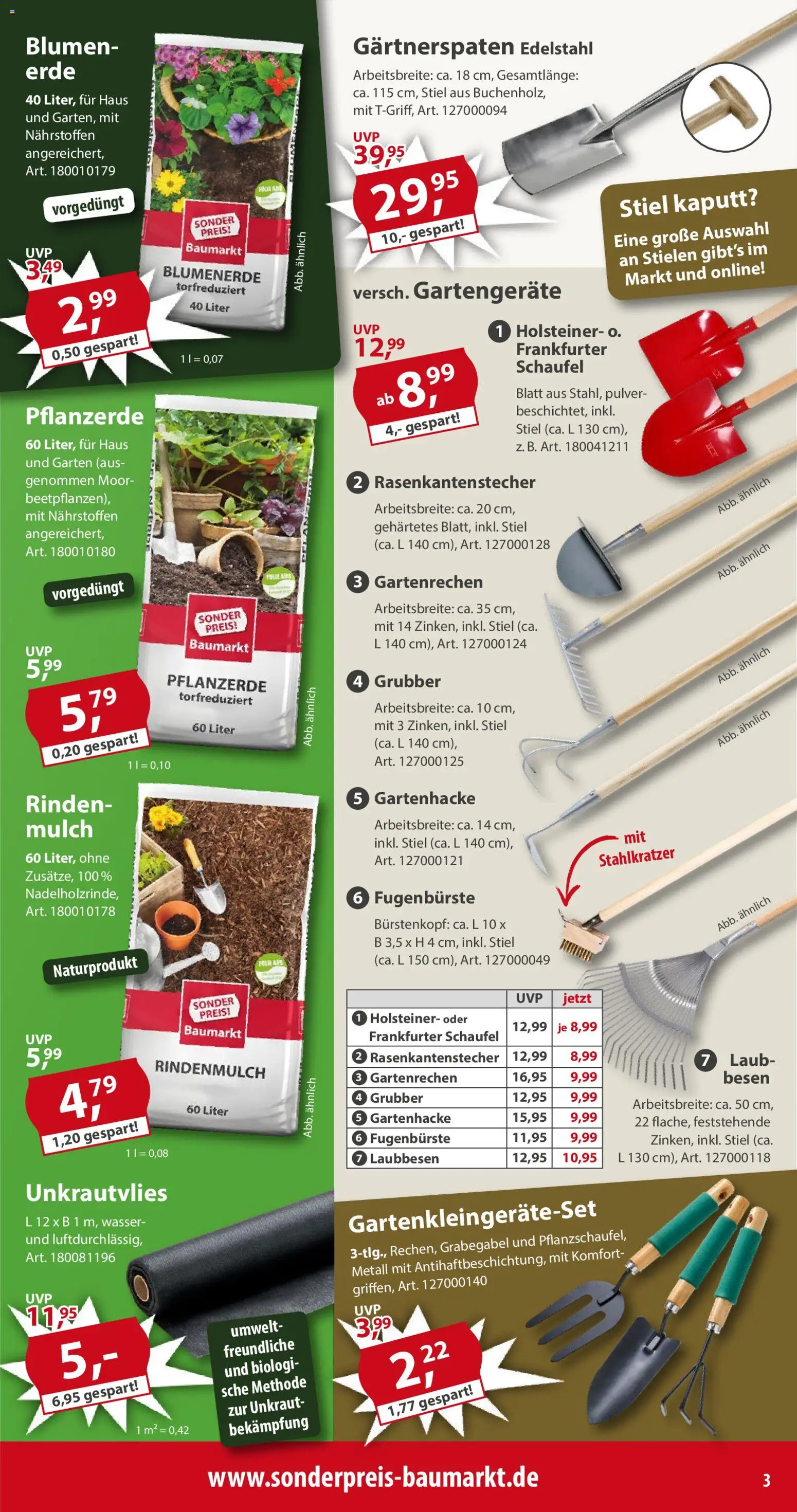 Sonderpreis Baumarkt Prospekt 	 – gültig ab 14.02.2026 | Seite: 3 | Produkte: Rindenmulch, Pflanzerde, Blumenerde, Wasser