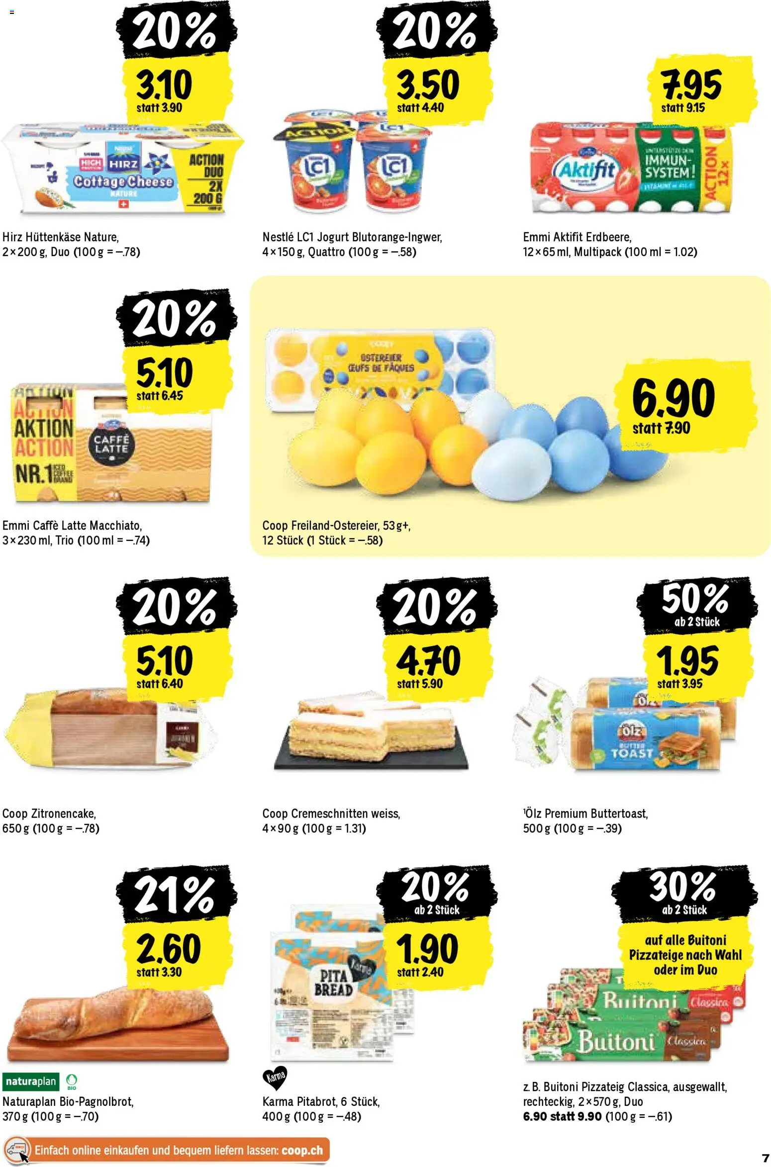 Coop aktionen – gültig ab 19.03.2026 | Seite: 7 | Produkte: Butter, Pizza, Hüttenkäse