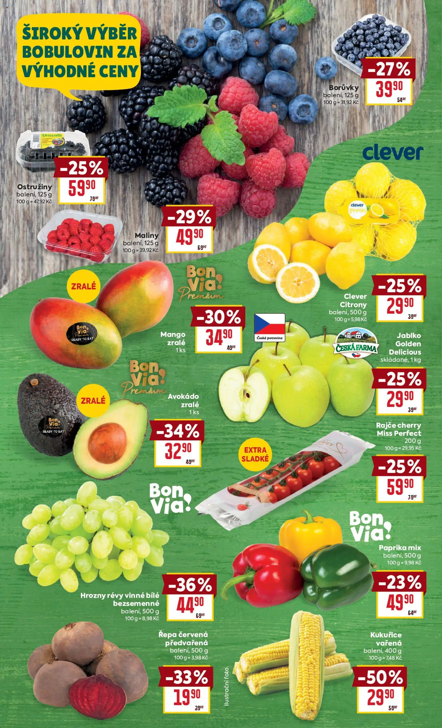 Billa Velký leták od 15.04.2026 | Strana: 2 | Produkty: Borůvky, Avokádo, Clever, Hrozny