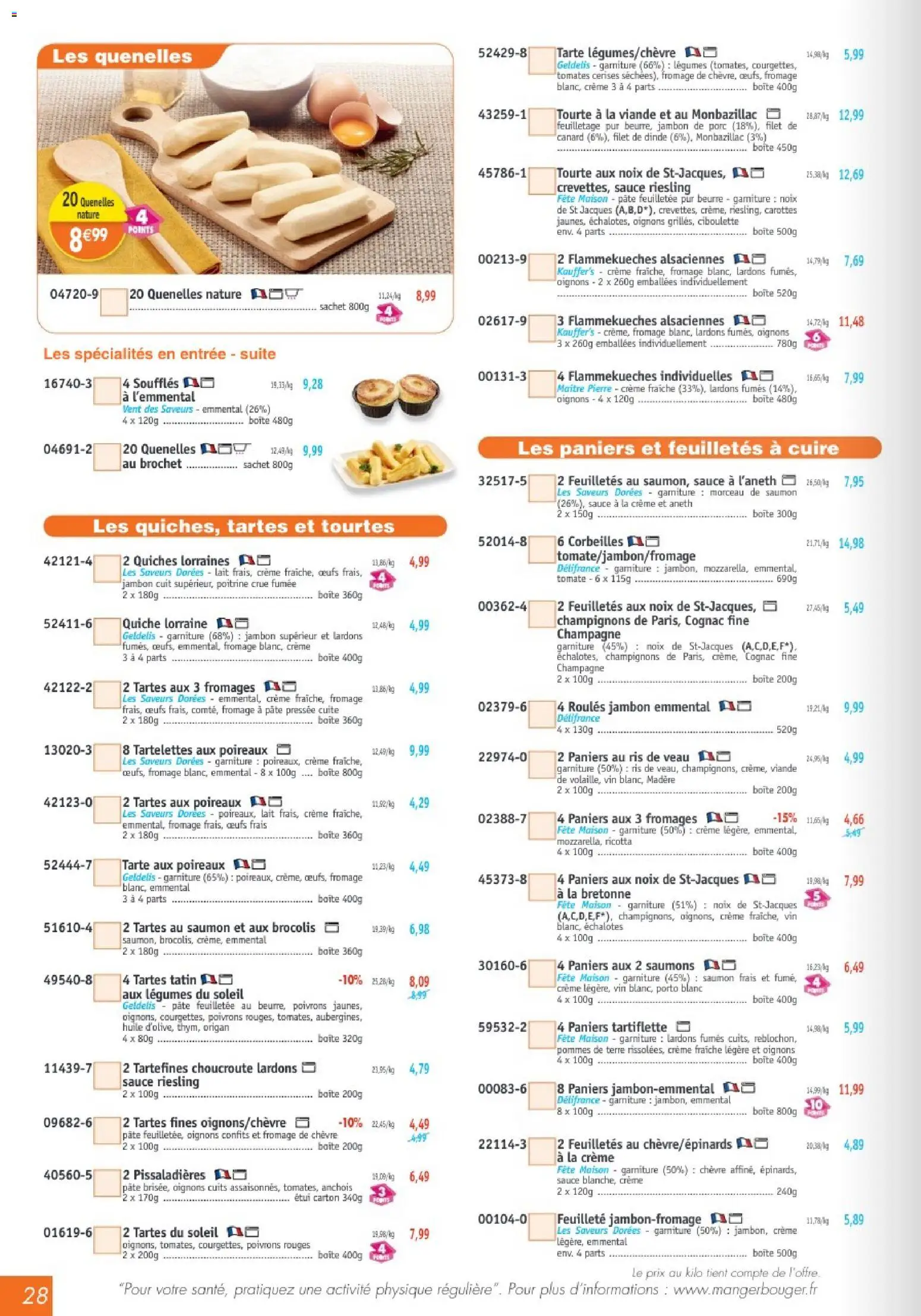 {H1} | Page: 28 | Produits: Cerises, Cognac, Jambon, Crème fraiche