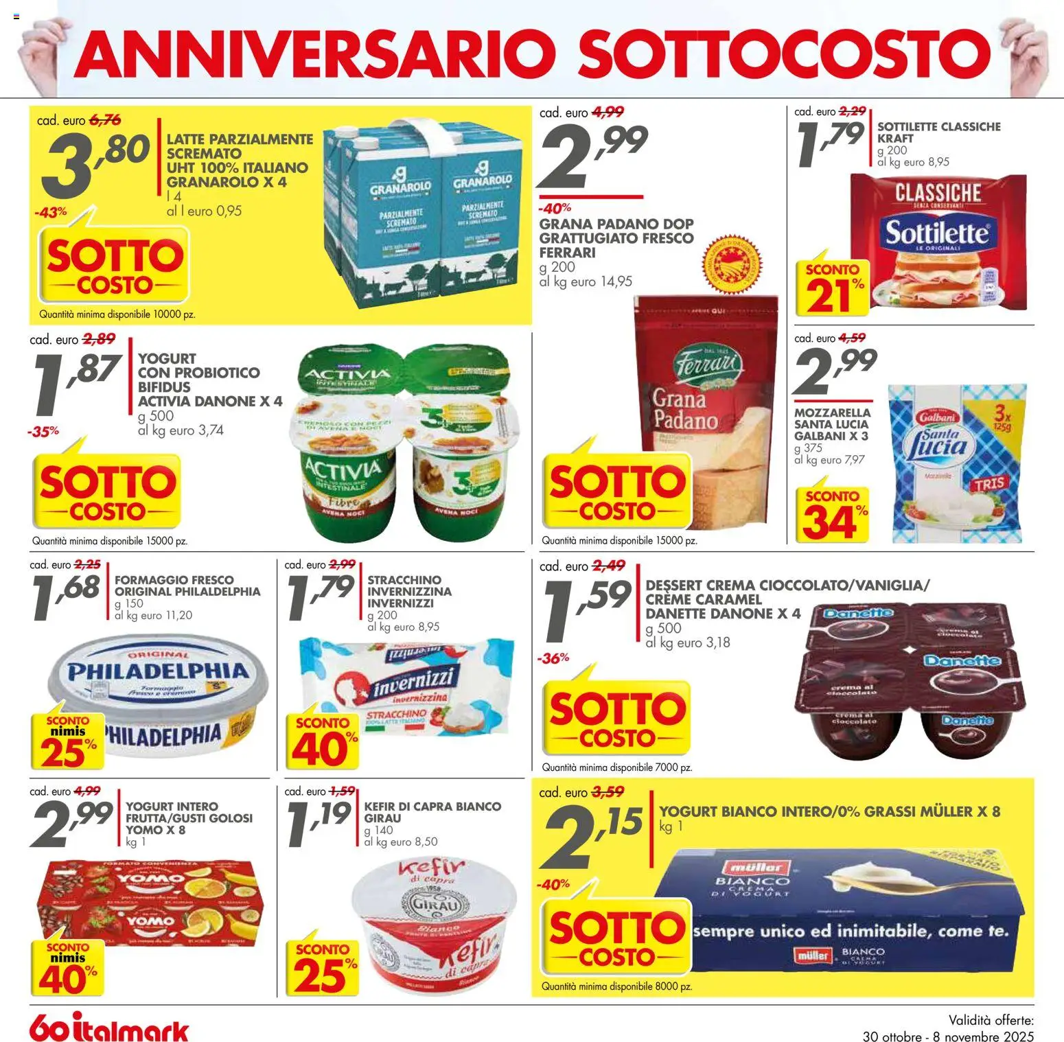 Volantino Italmark del 30.10.2025 | Pagina: 10 | Prodotti: Yogurt, Latte, Noci, Grana Padano