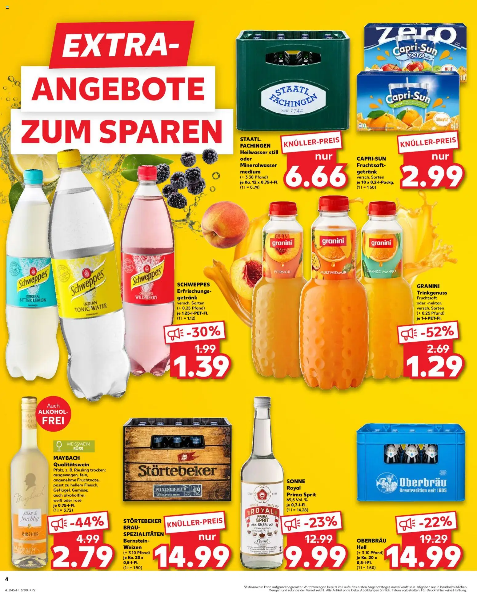 Kaufland prospekt Rostock	 – gültig ab 06.11.2025 | Seite: 4 | Produkte: Capri sun, Weißwein, Mineralwasser, Fruchtsaft