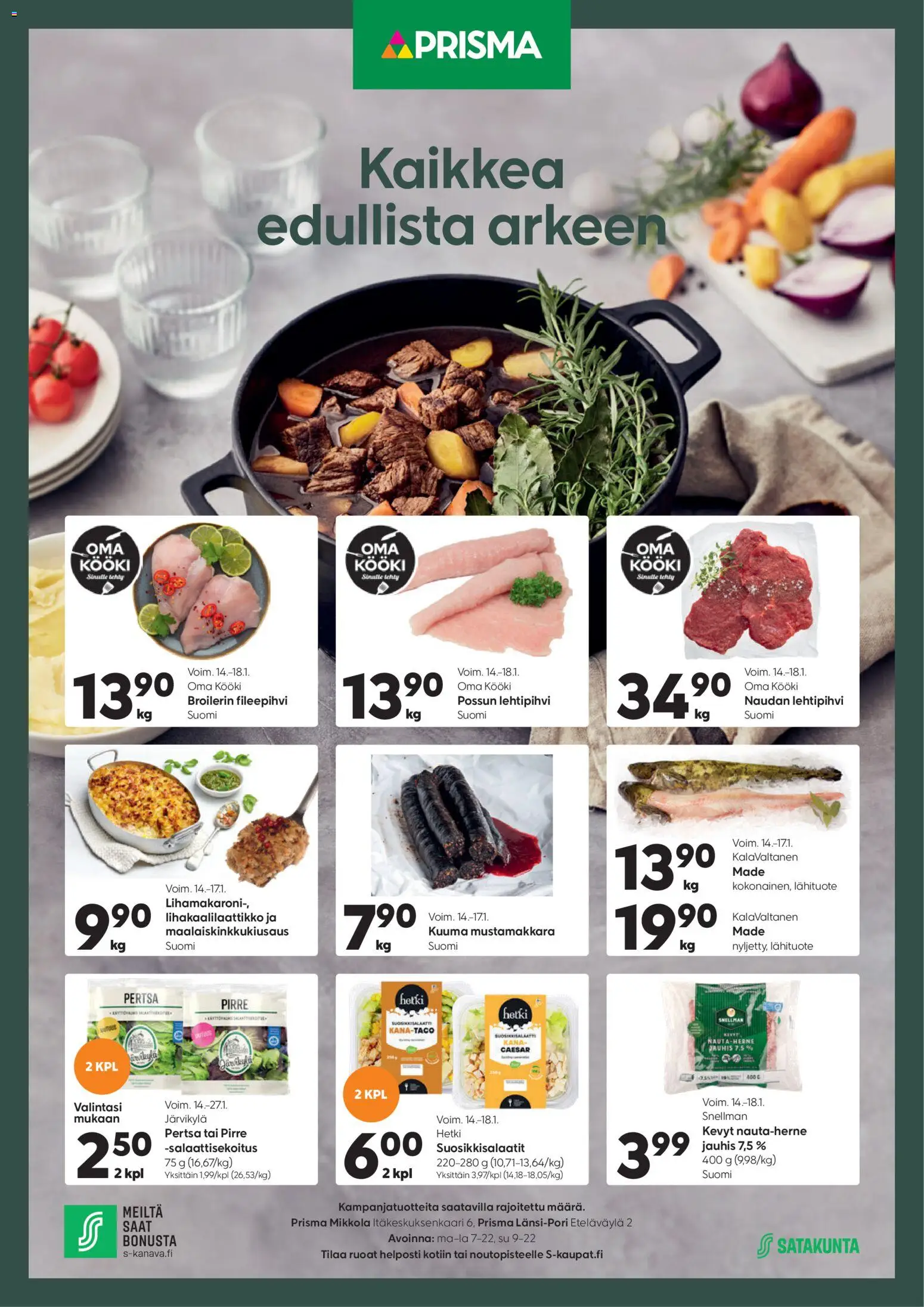 Prisma - Kaikkea edullista arkeen – voimassa 14.01.2026 alkaen | Sivu: 1 | Tuotteet: Kana