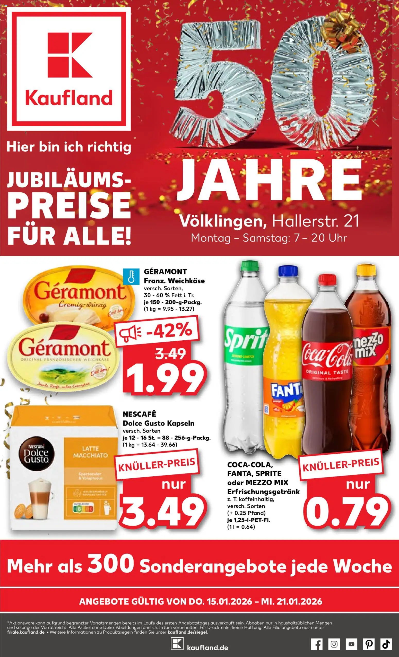 Kaufland prospekt Völklingen	 – gültig ab 15.01.2026 | Seite: 1 | Produkte: Geramont, Nescafe, Mezzo mix, Uhr