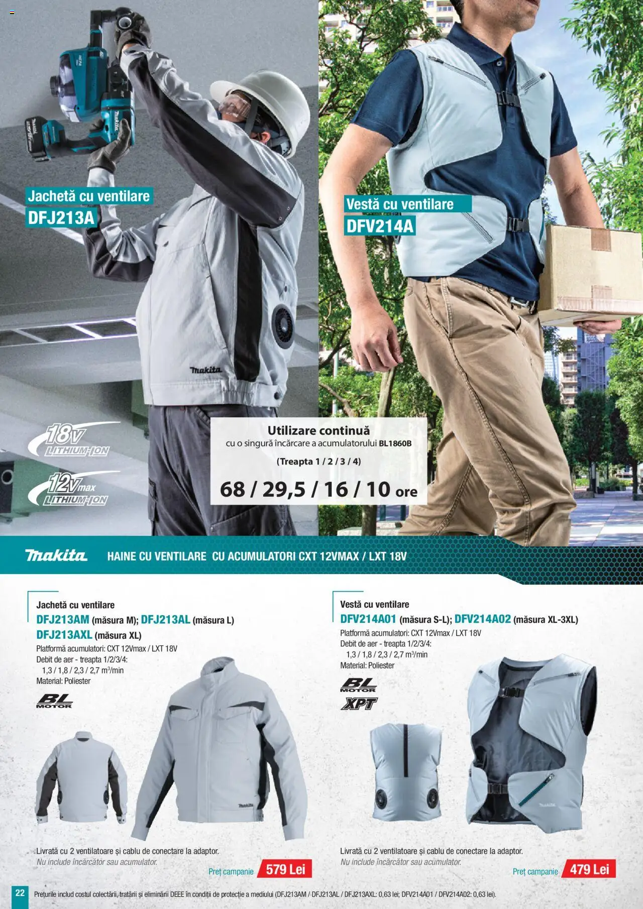Catalog Makita – valabil de la 01.07.2025 | Pagină: 22 | Produse: Cablu, Jachetă, Haine, Vestă