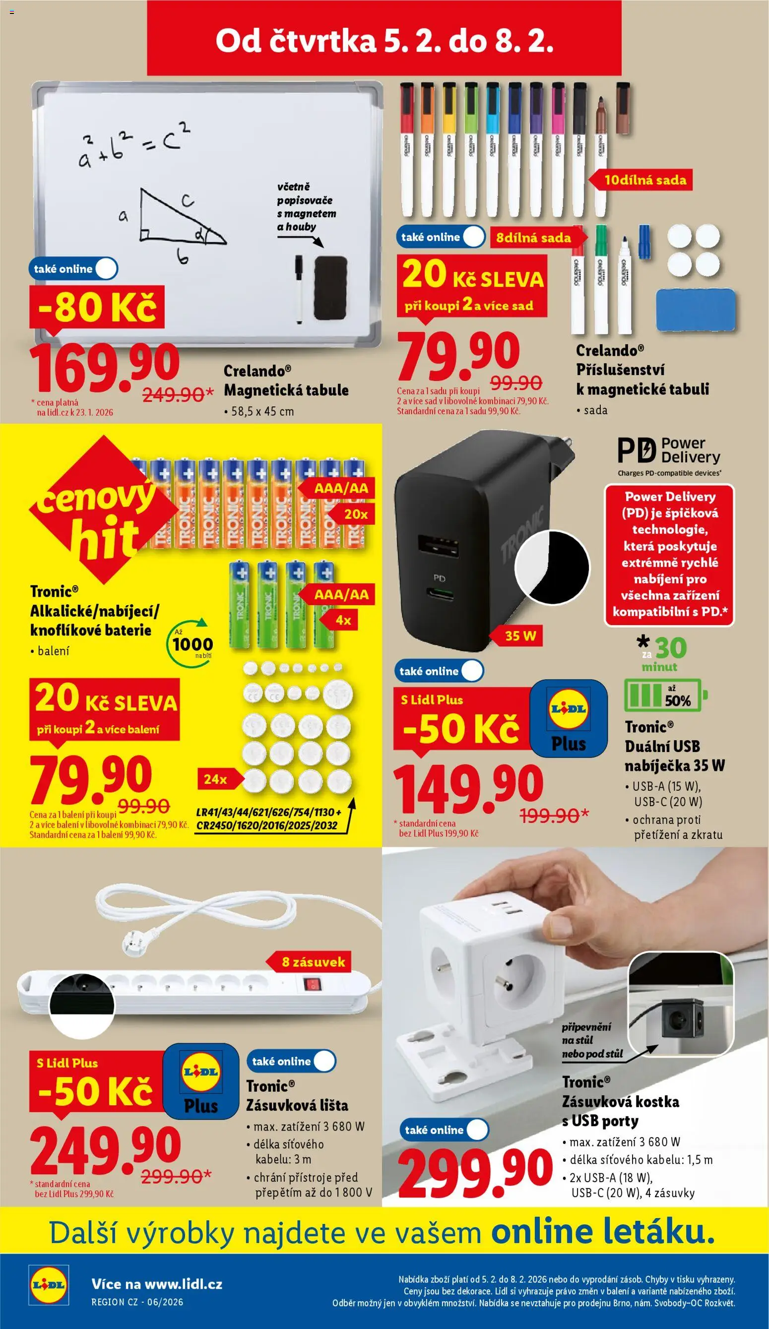 Lidl leták od 05.02.2026 | Strana: 34 | Produkty: Tabule, USB, Stůl, Baterie