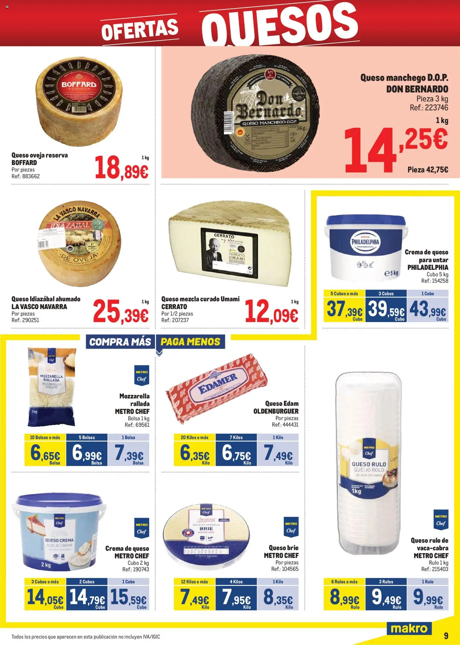 Makro - Precios Norte II │ válido desde el 03.11.2025 | Página: 9 | Productos: Queso, Crema, Bolsa