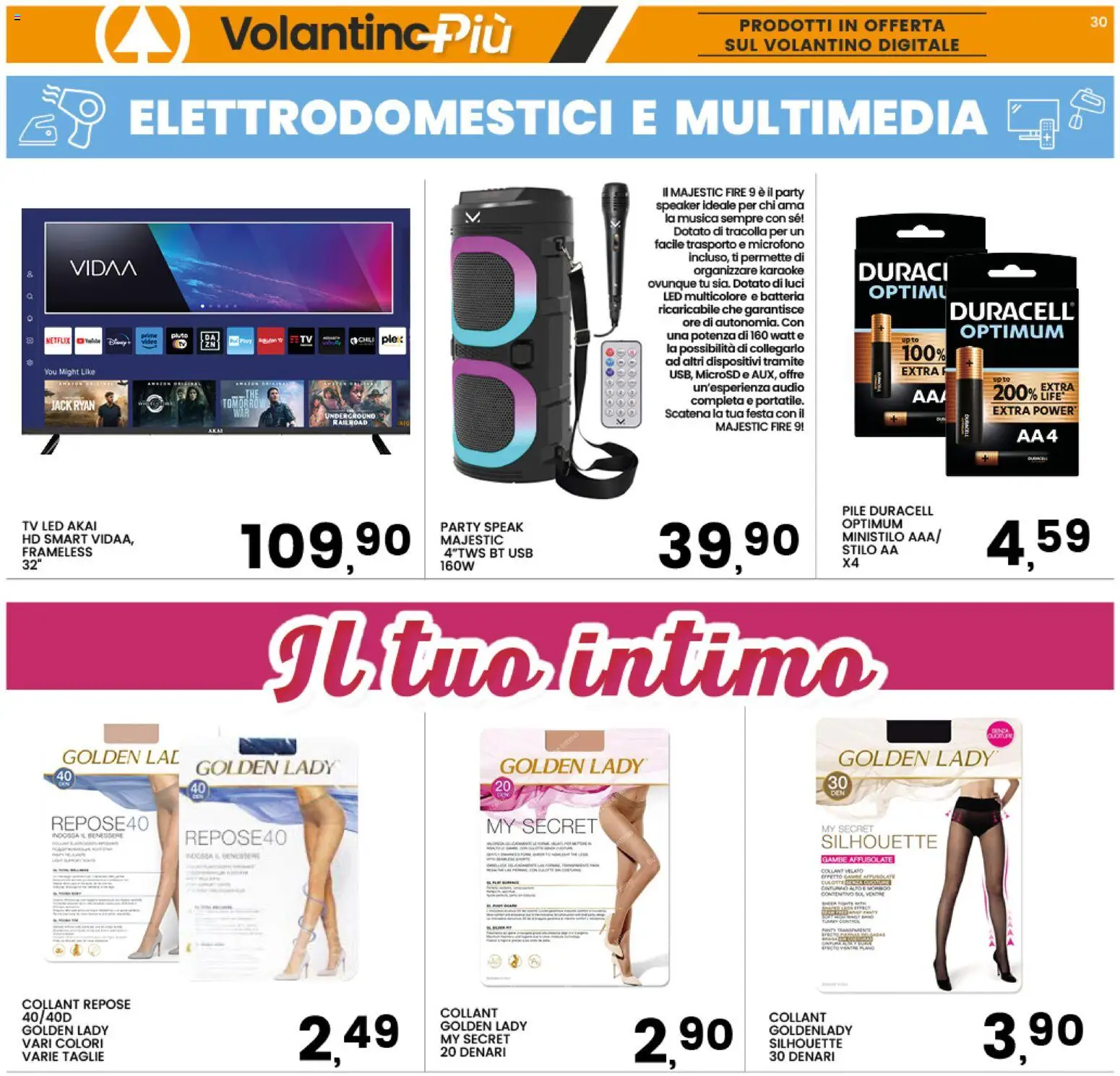 Volantino Interspar del 12.01.2026 | Pagina: 30 | Prodotti: Pile, The, Audio, Speaker