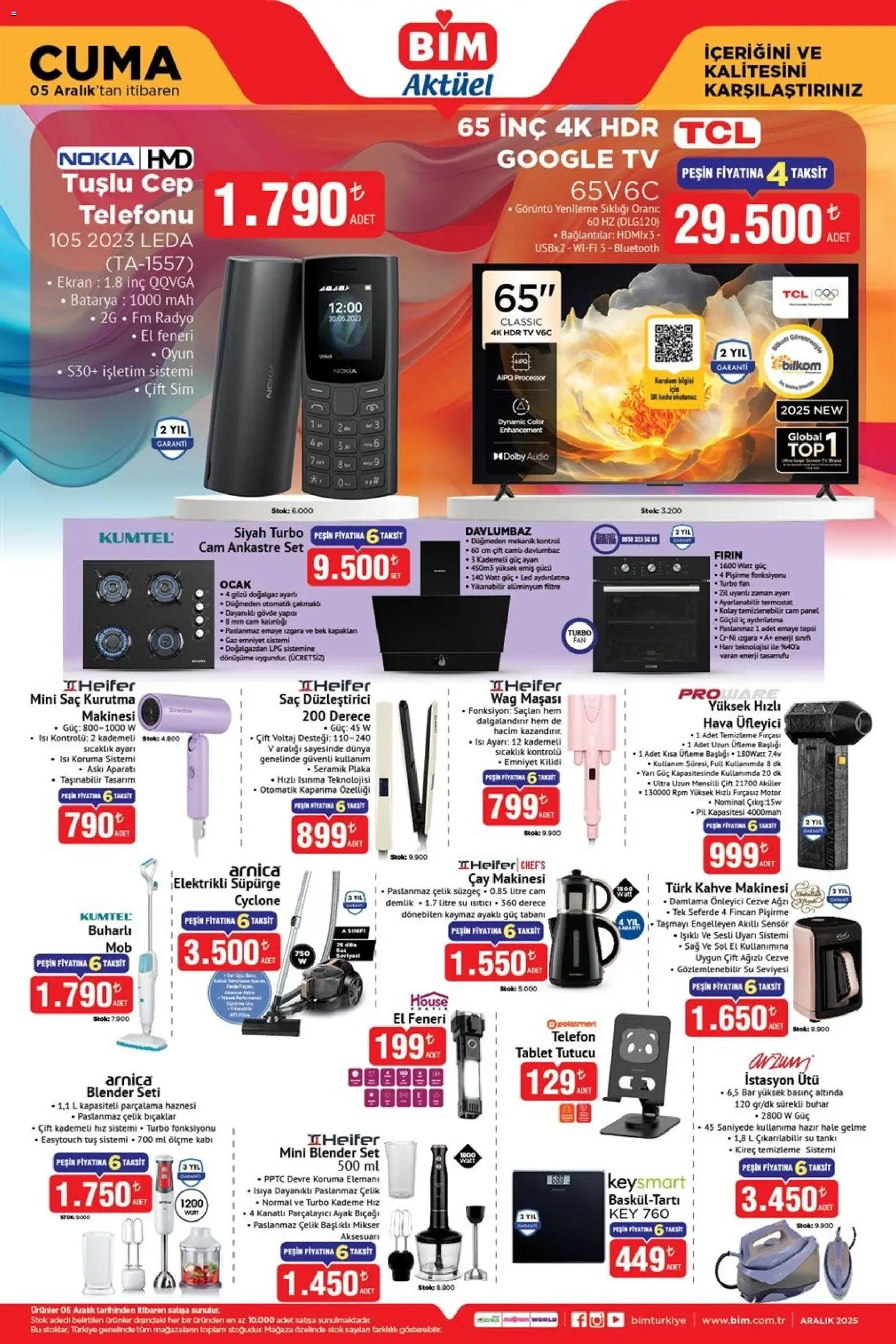 BİM Katalog Cuma - 05.12.2025 tarihinden itibaren geçerlidir | Sayfa: 1 | Ürünler: Çay makinesi, Radyo, Oyun, Kahve makinesi