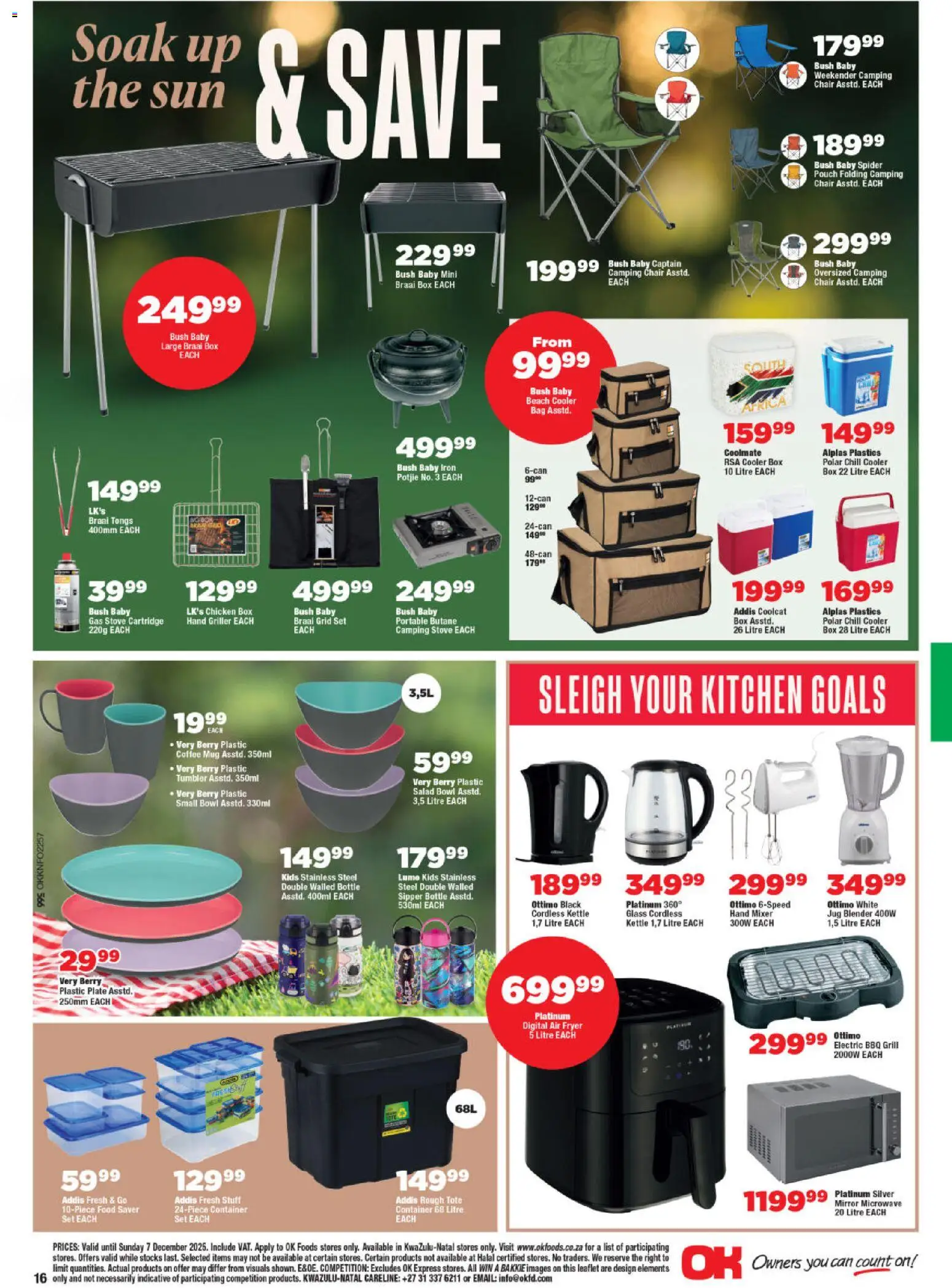 New OK Foods catalogue – valid from 25.11.2025 | Page: 16 | Products: Iron, Mirror, Air fryer, Chicken