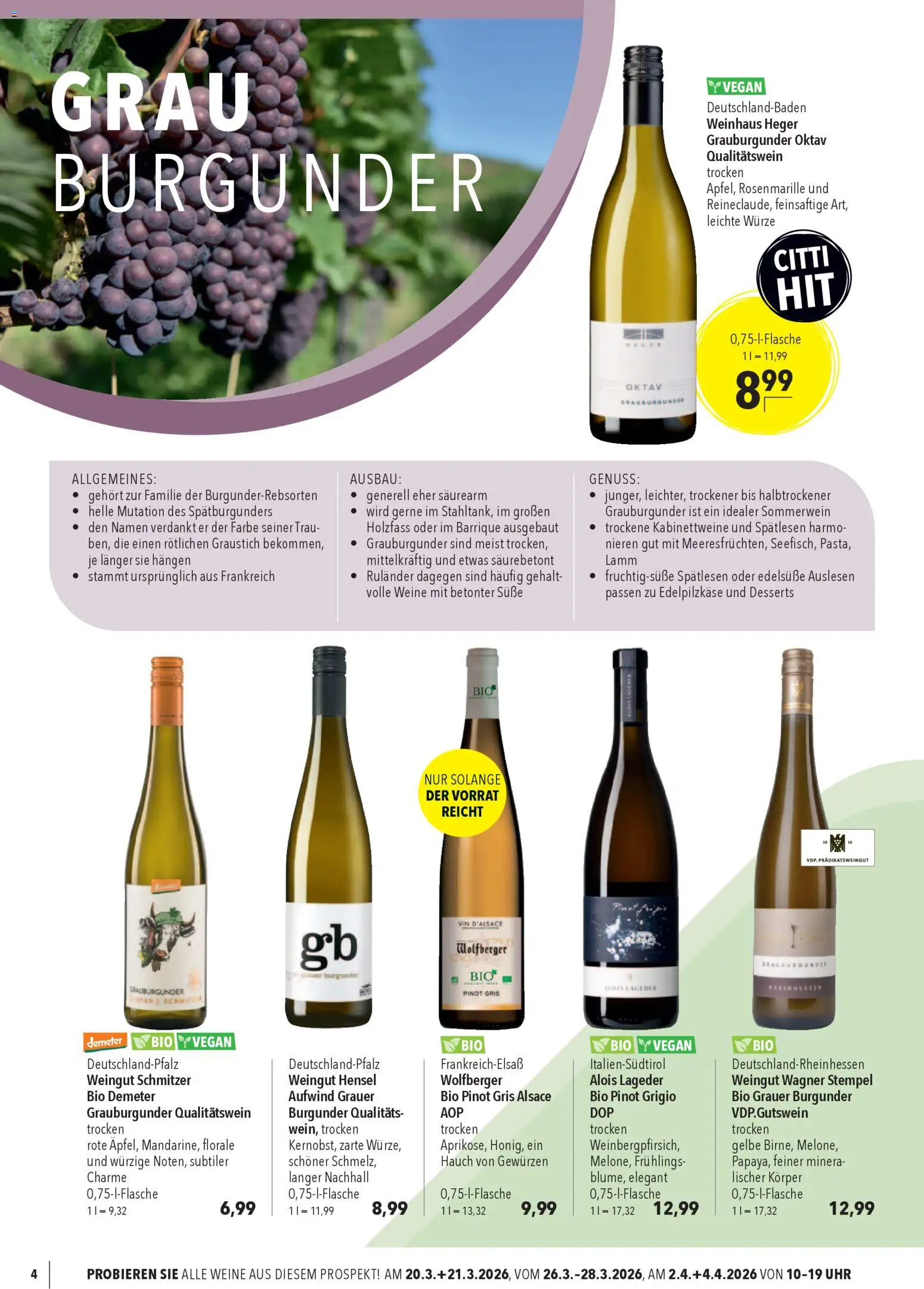 CITTI Markt Weine zum Osterfest – gültig ab 18.03.2026 | Seite: 4 | Produkte: Uhr
