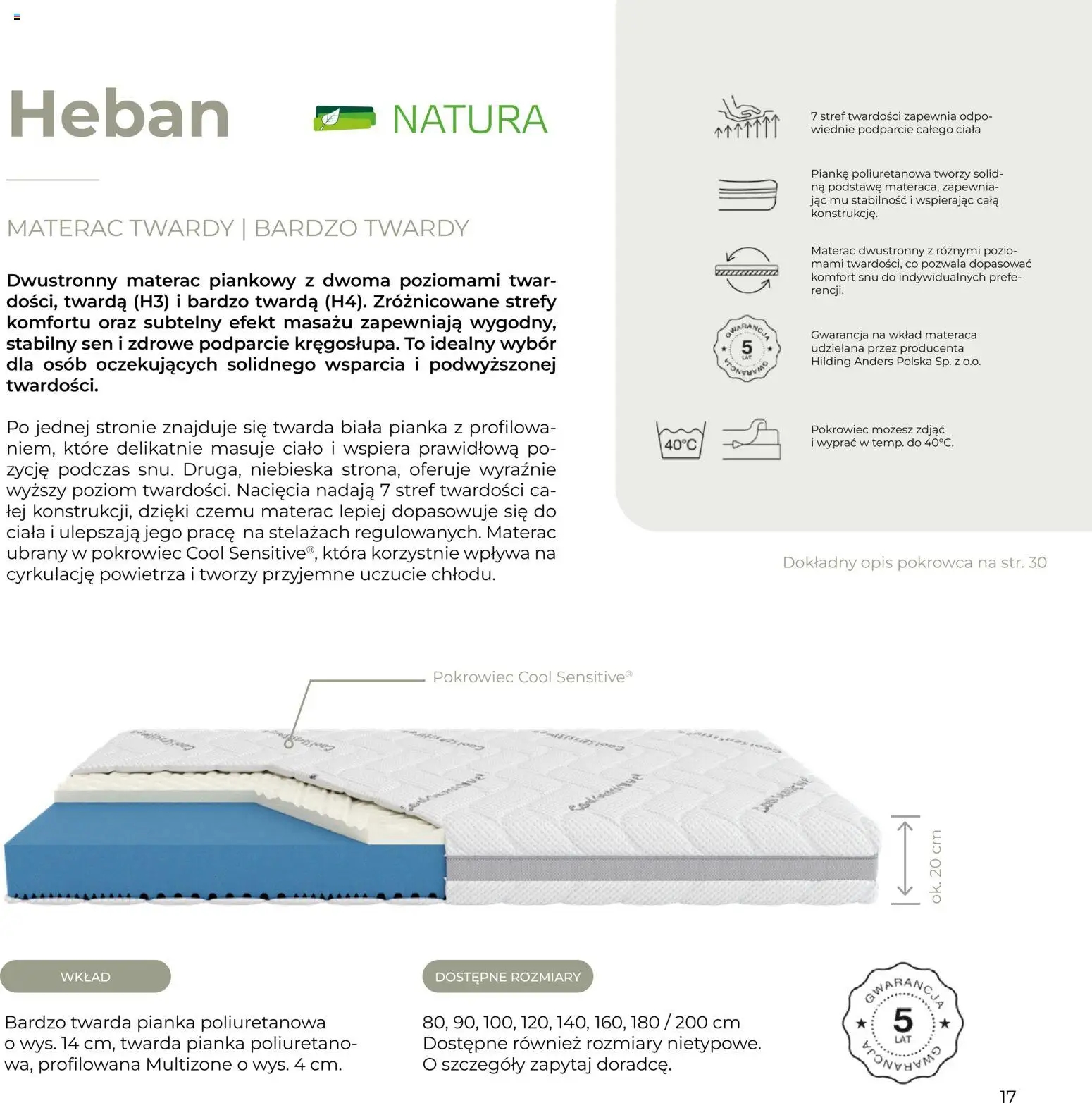 Salony Agata Gazetka - Natura od 27.01.2026 | Strona: 17 | Produkty: Materac