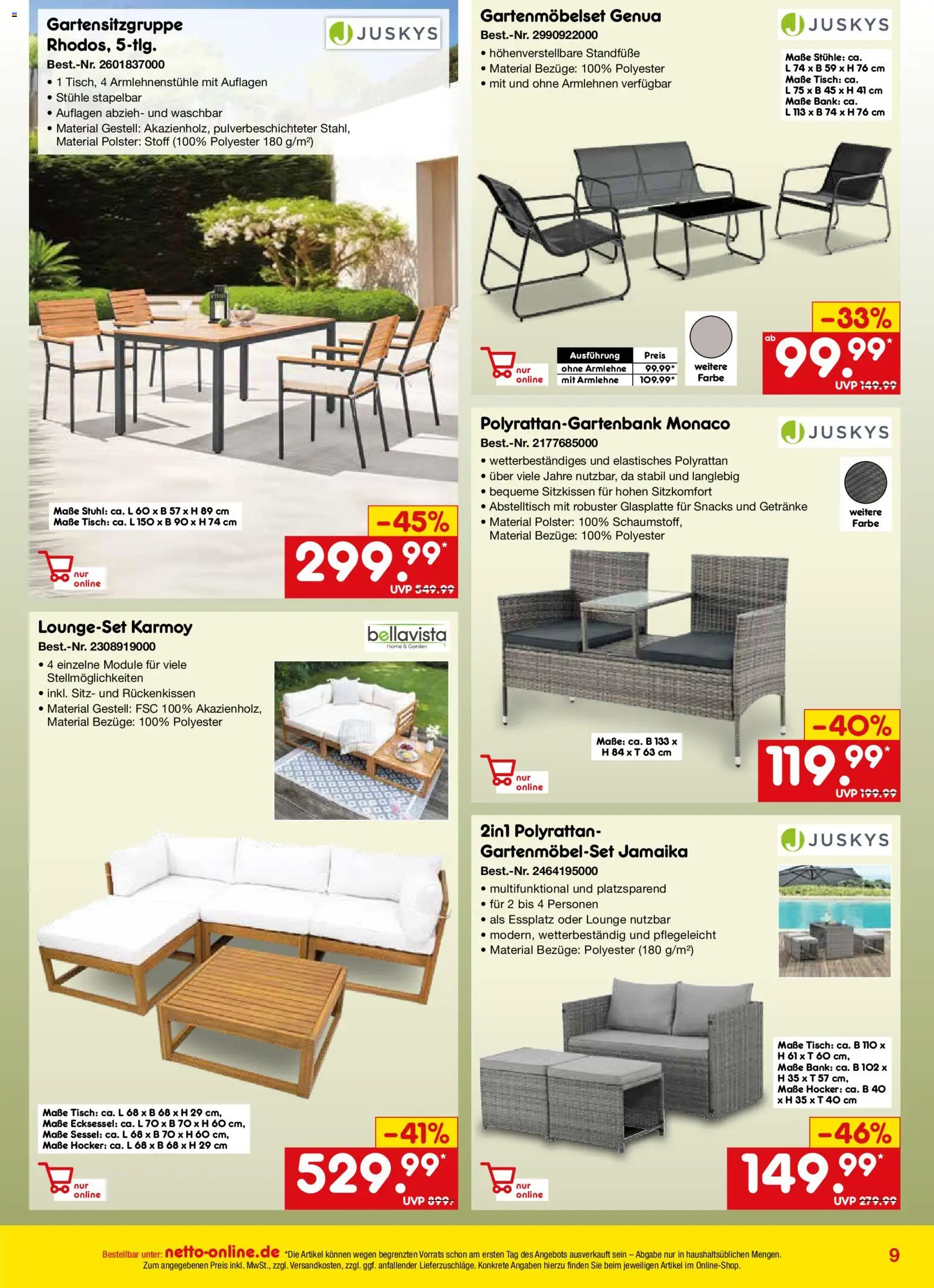 Netto Marken-Discount Online-Angebote April – gültig ab 01.04.2026 | Seite: 9 | Produkte: Hocker, Sessel, Tisch, Stuhl