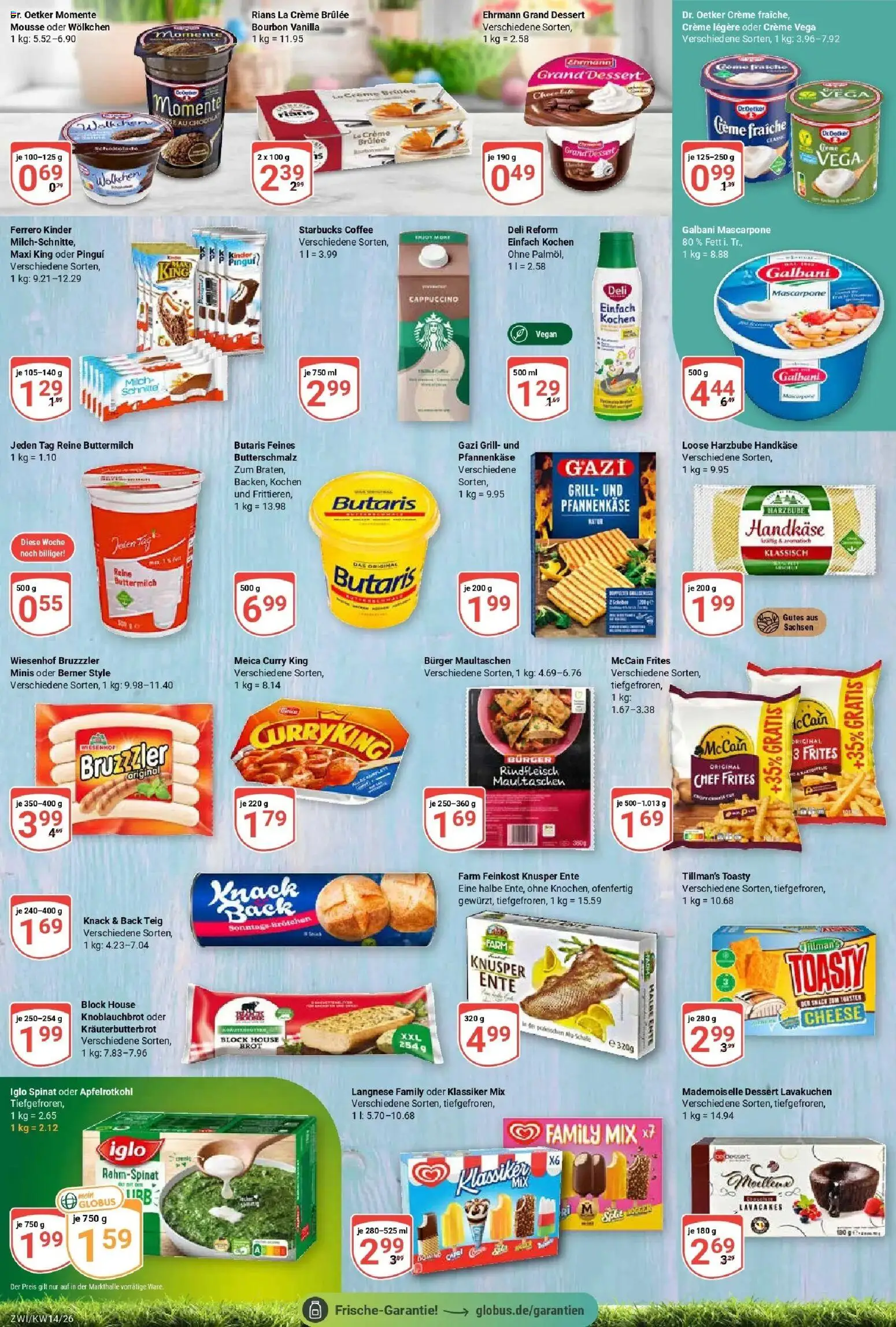 Globus prospekt Zwickau	 – gültig ab 29.03.2026 | Seite: 16 | Produkte: Starbucks, Brot, Maultaschen, Deli reform
