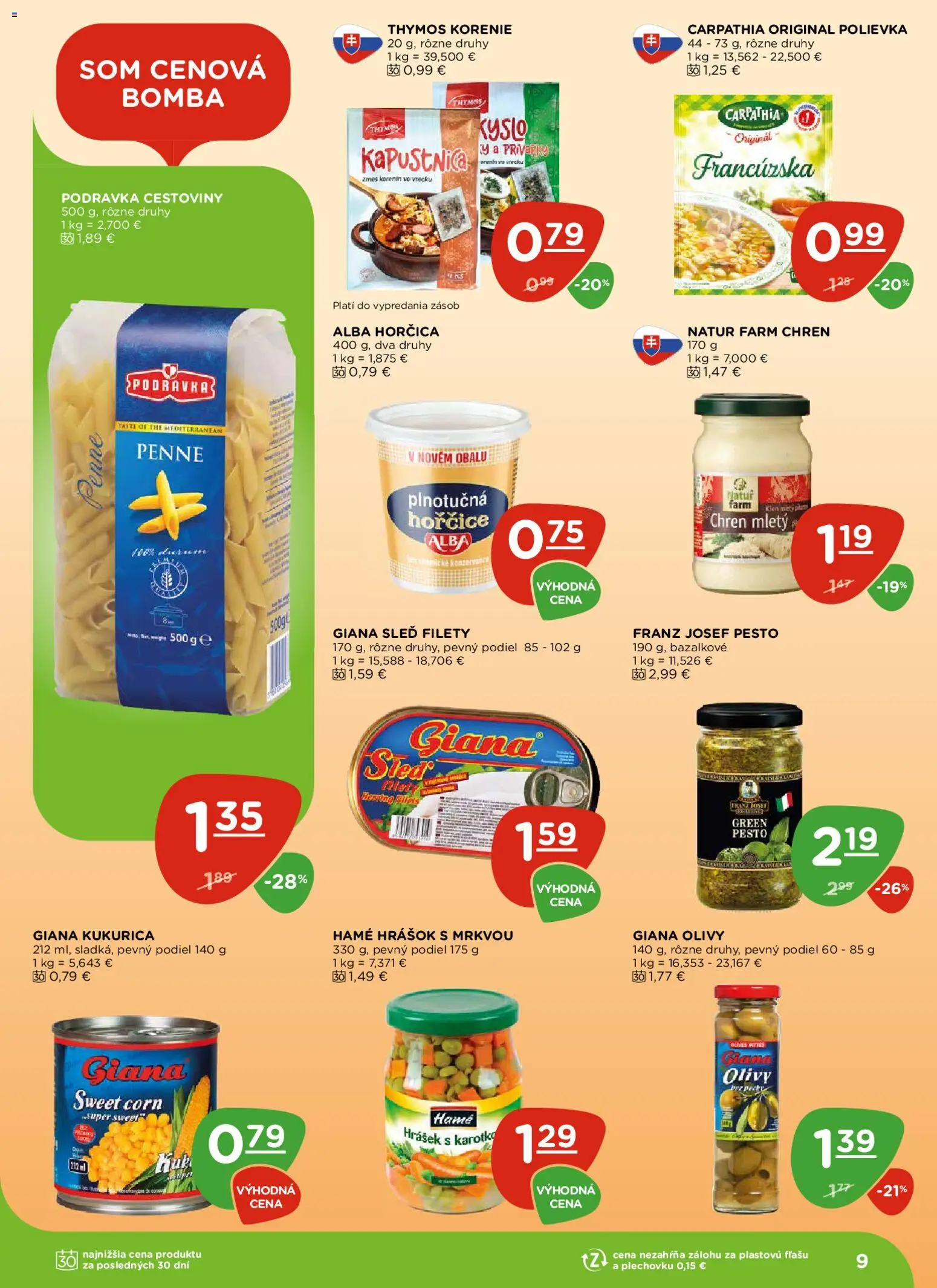 Nové Terno akcie – leták je platný od 04.12.2025 | Strana: 9 | Produkty: Chren, Penne, Cestoviny, Korenie